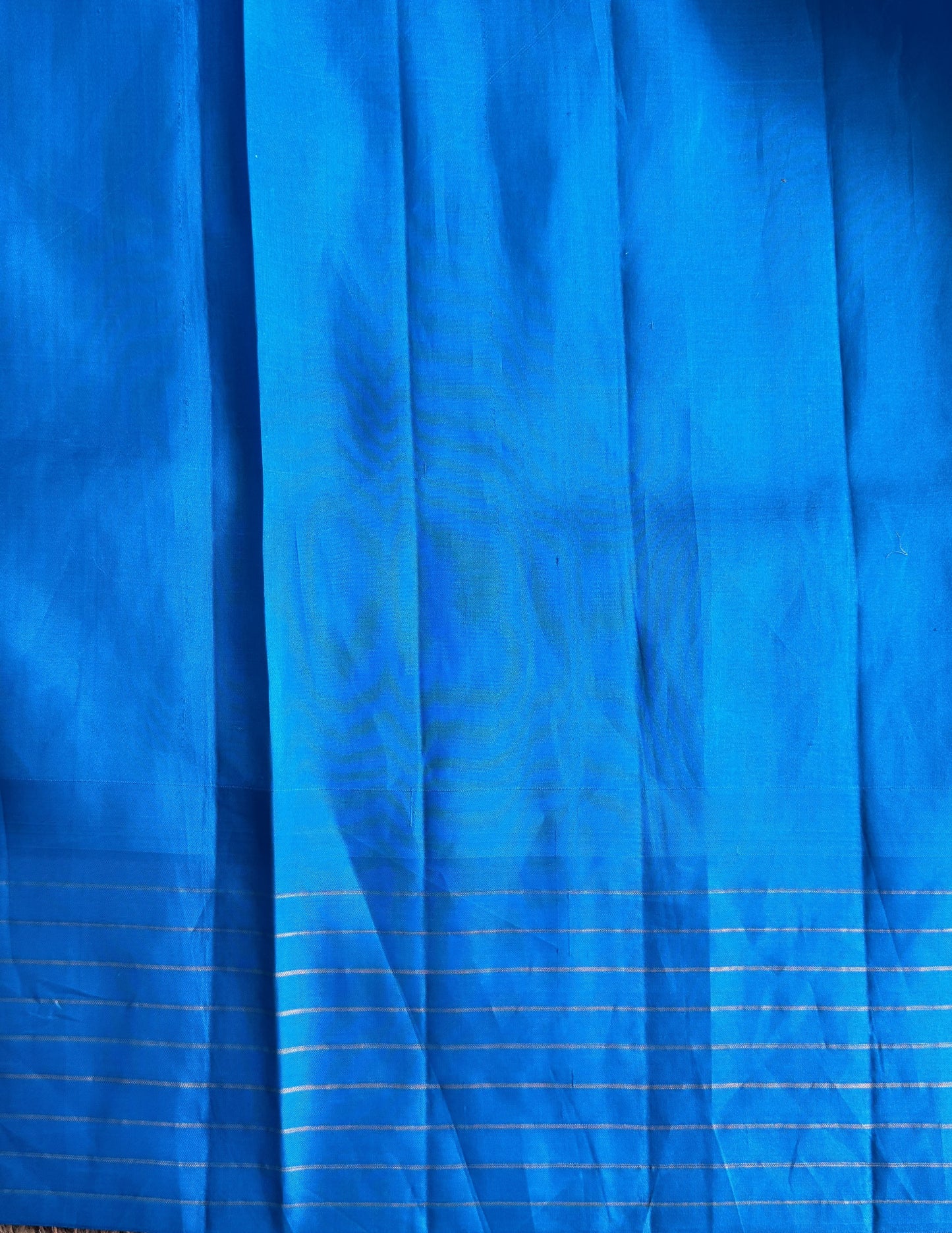 Gadwal Pattu Saree Red colored saree complemented with a Blue Checks border - Sampradaya Designer Studio