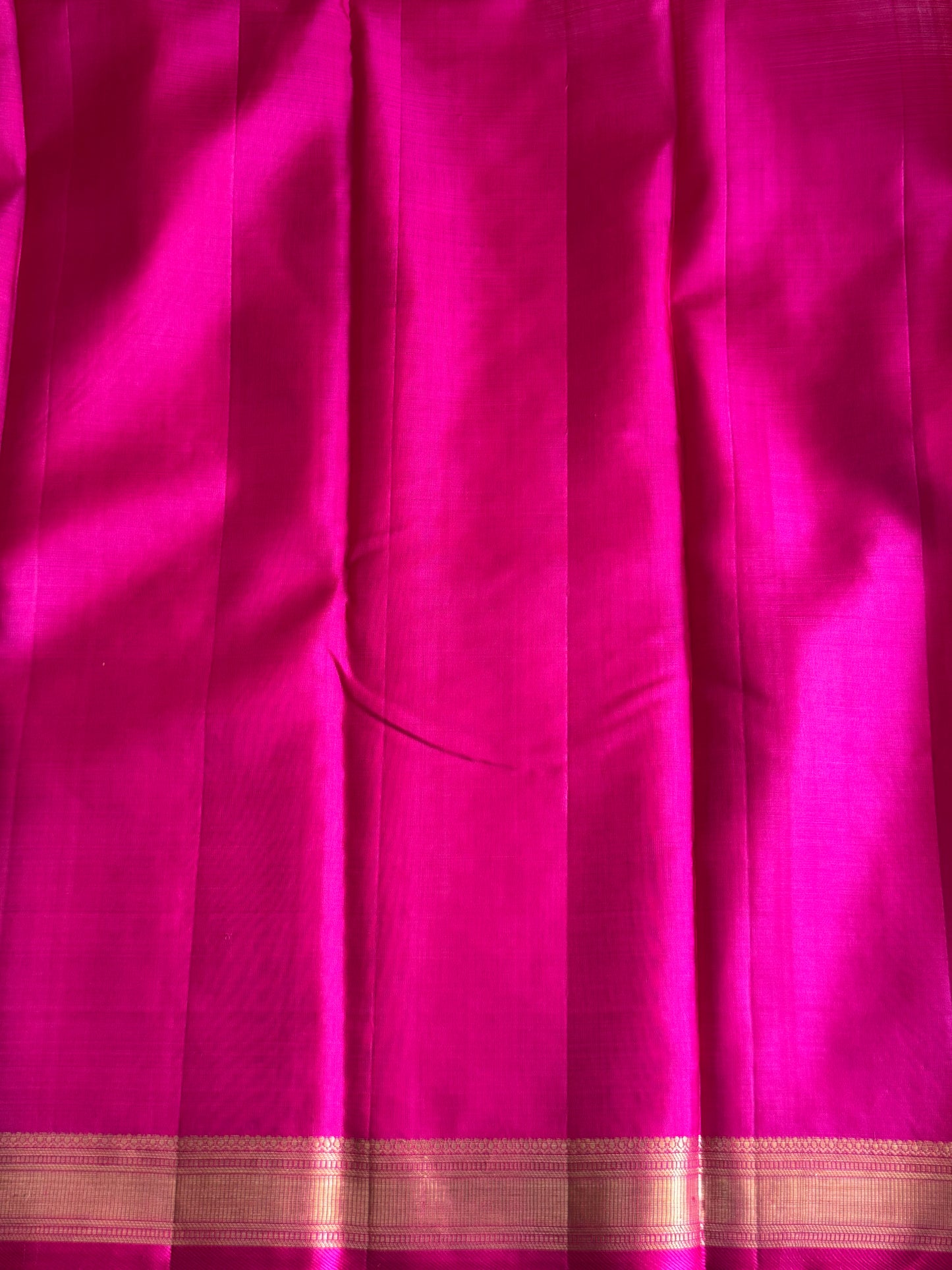 Pure Kanjivaram Silk Saree Yellow Colored Elegantly Paid with a Gold Zari Border.