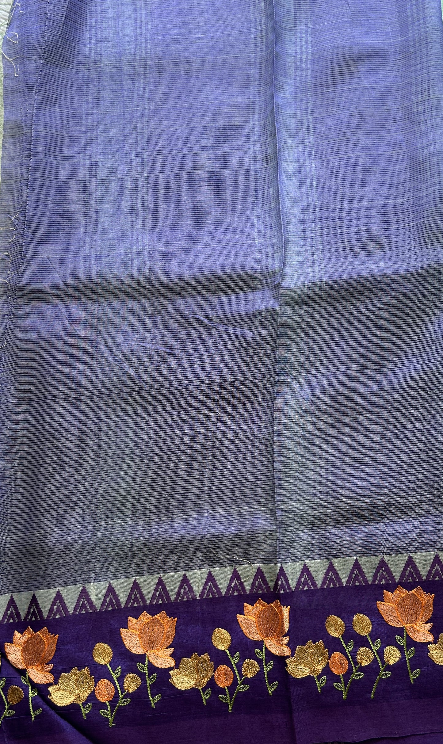 Mangalagiri Pattu Saree Light Green colored complemented with a Embroidery Border. - Sampradaya Designer Studio