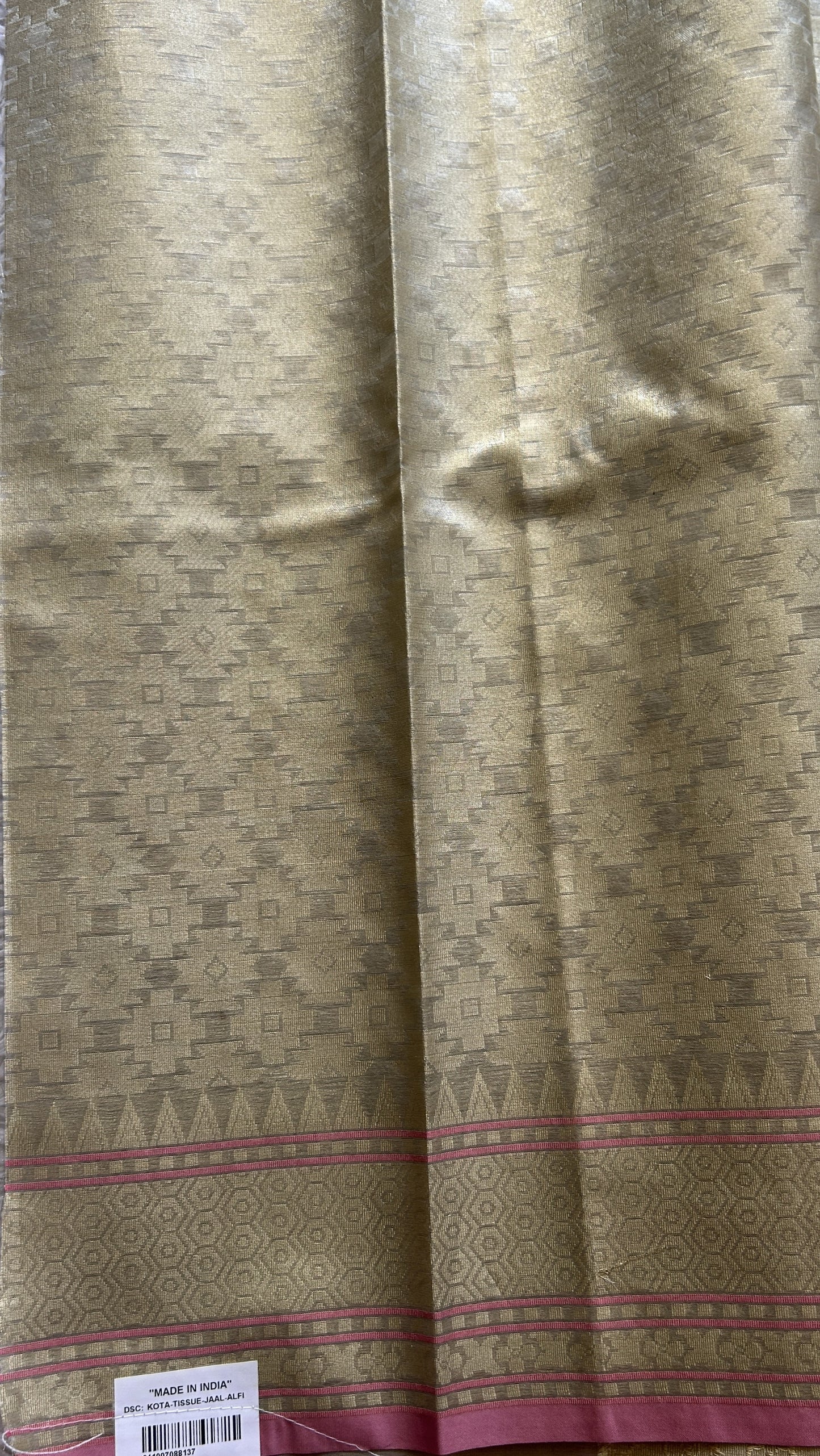 Tissue Organza Saree Very Light Green Colored Elegantly Paired with a Zari Border. - Sampradaya Designer Studio