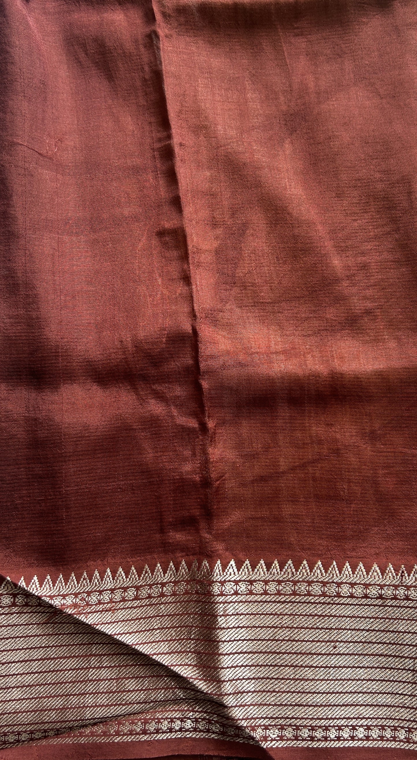 Mangalagiri Pattu Digital Print Saree Cream colored complemented with a Zari Border - Sampradaya Designer Studio