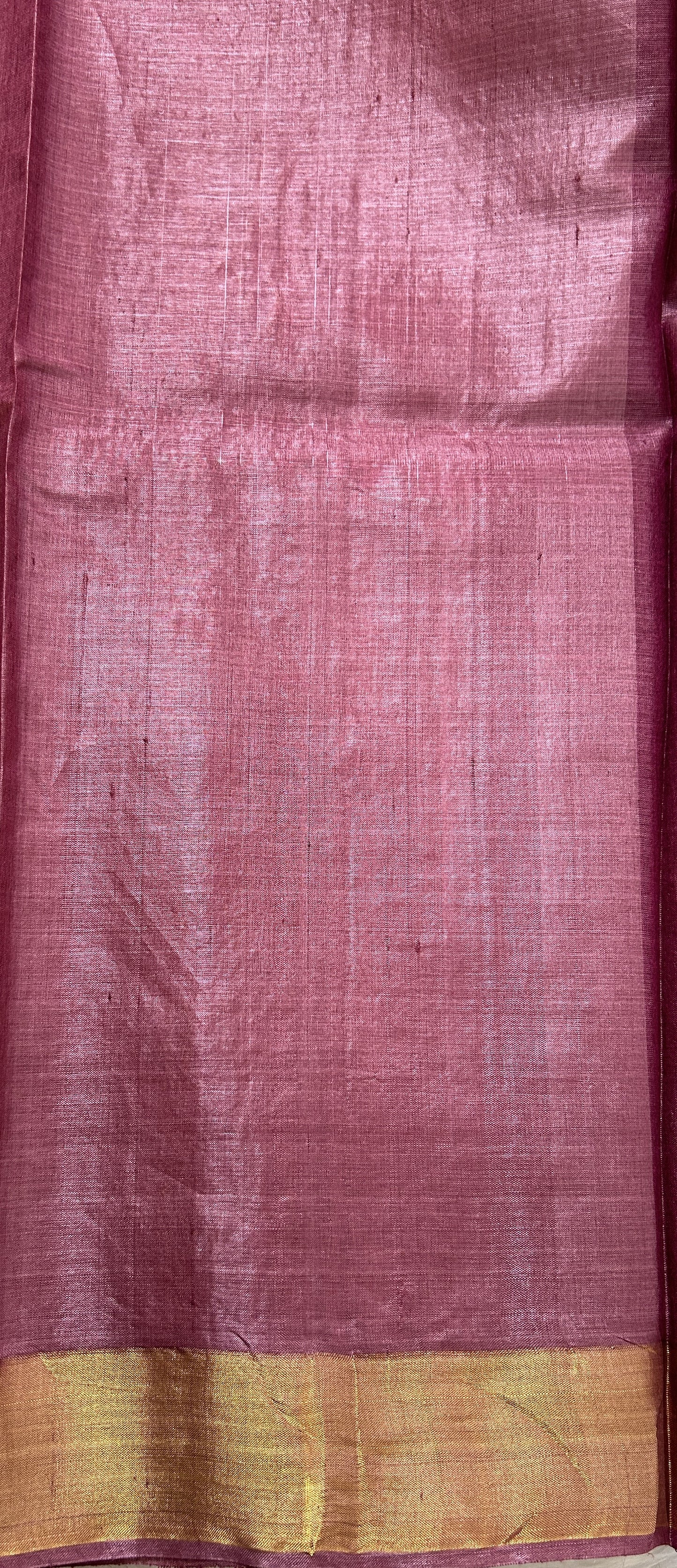 Tussar Silk Saree Magenta colored Saree complemented with a Gold Zari border. - Sampradaya Designer Studio