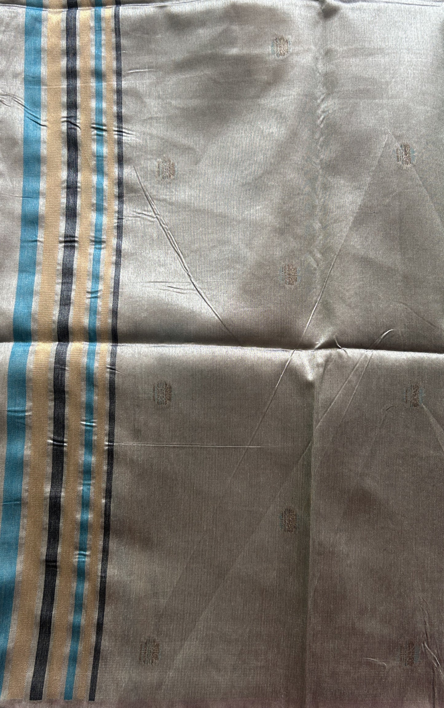 Semi Tussar Saree Light Sea Green Colored complemented with a Borderless. - Sampradaya Designer Studio