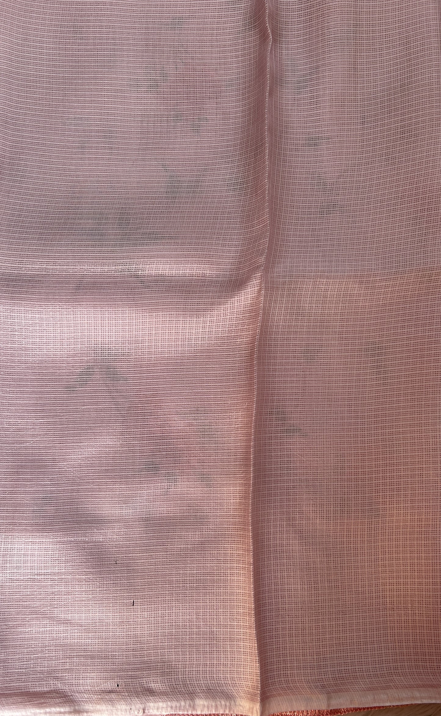 Silk kota Saree Light Pink color complemented with a Borderless Saree. - Sampradaya Designer Studio