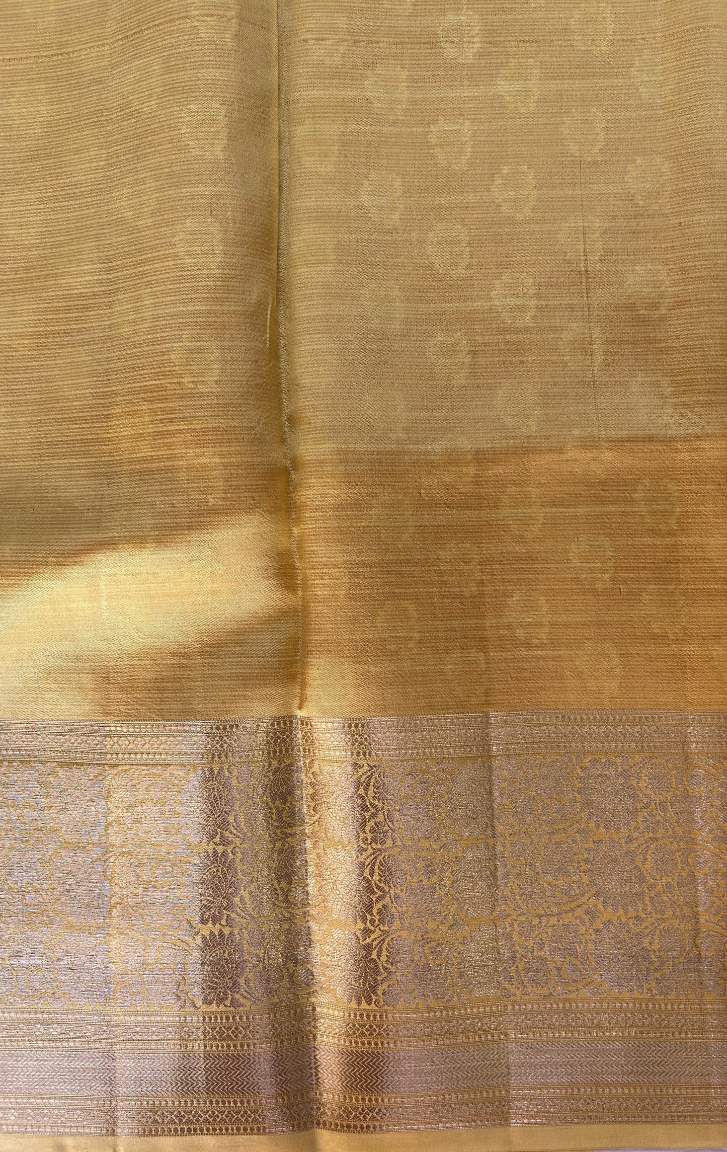 Silk kota Saree Orange color complemented with a Light Yellow Color Zari Weaving Border. - Sampradaya Designer Studio