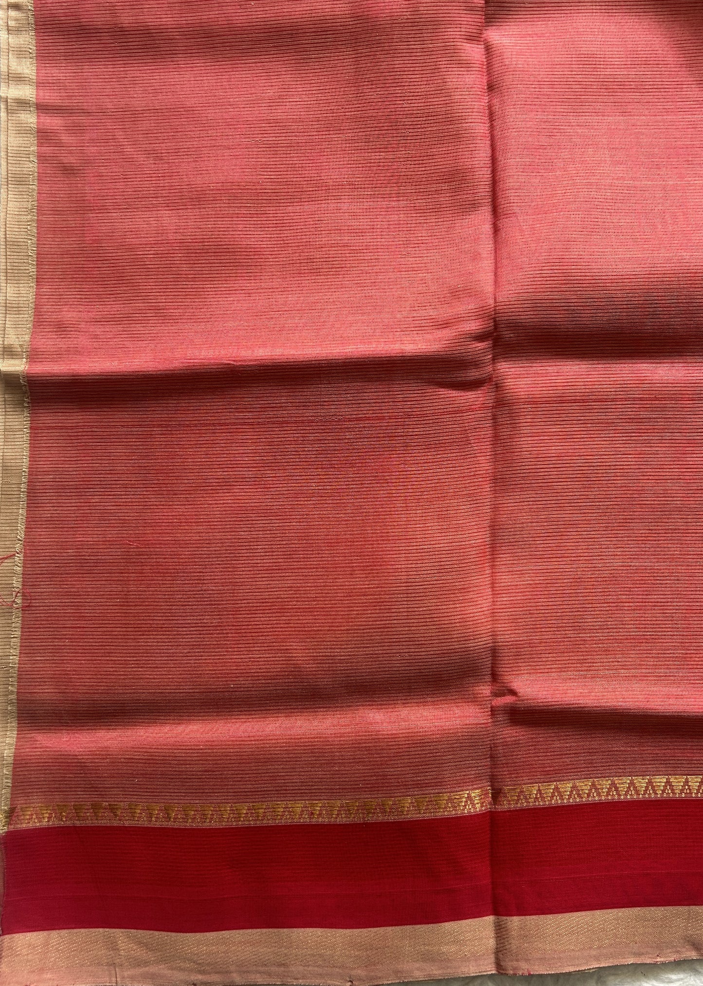 Mangalagiri Plain Pattu Saree Light Brown colored complemented with a Zari Border. - Sampradaya Designer Studio