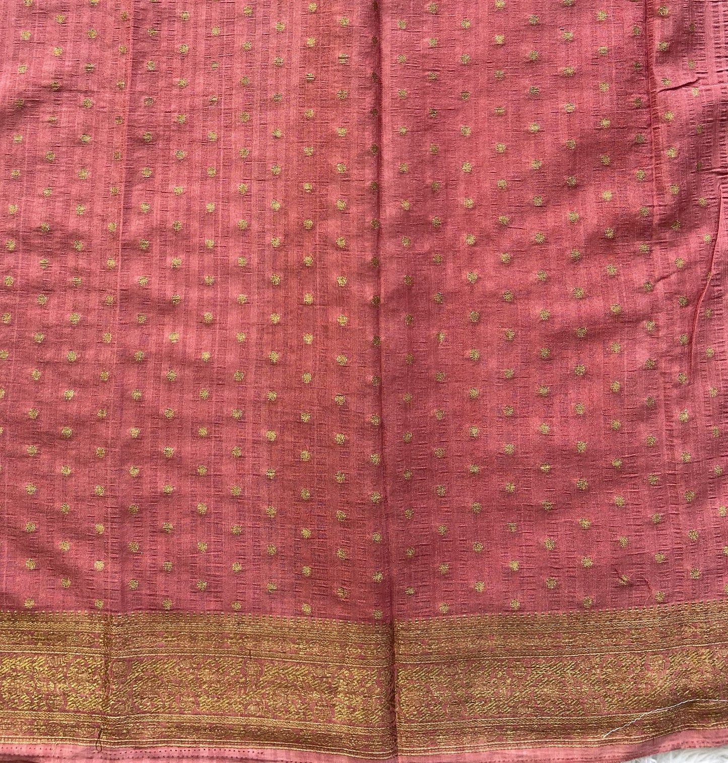 Onion Pink Banarasi Semi Tussar Georgette Saree with Sliver Zari Border — Lightweight Festive Wear - Sampradaya Designer Studio