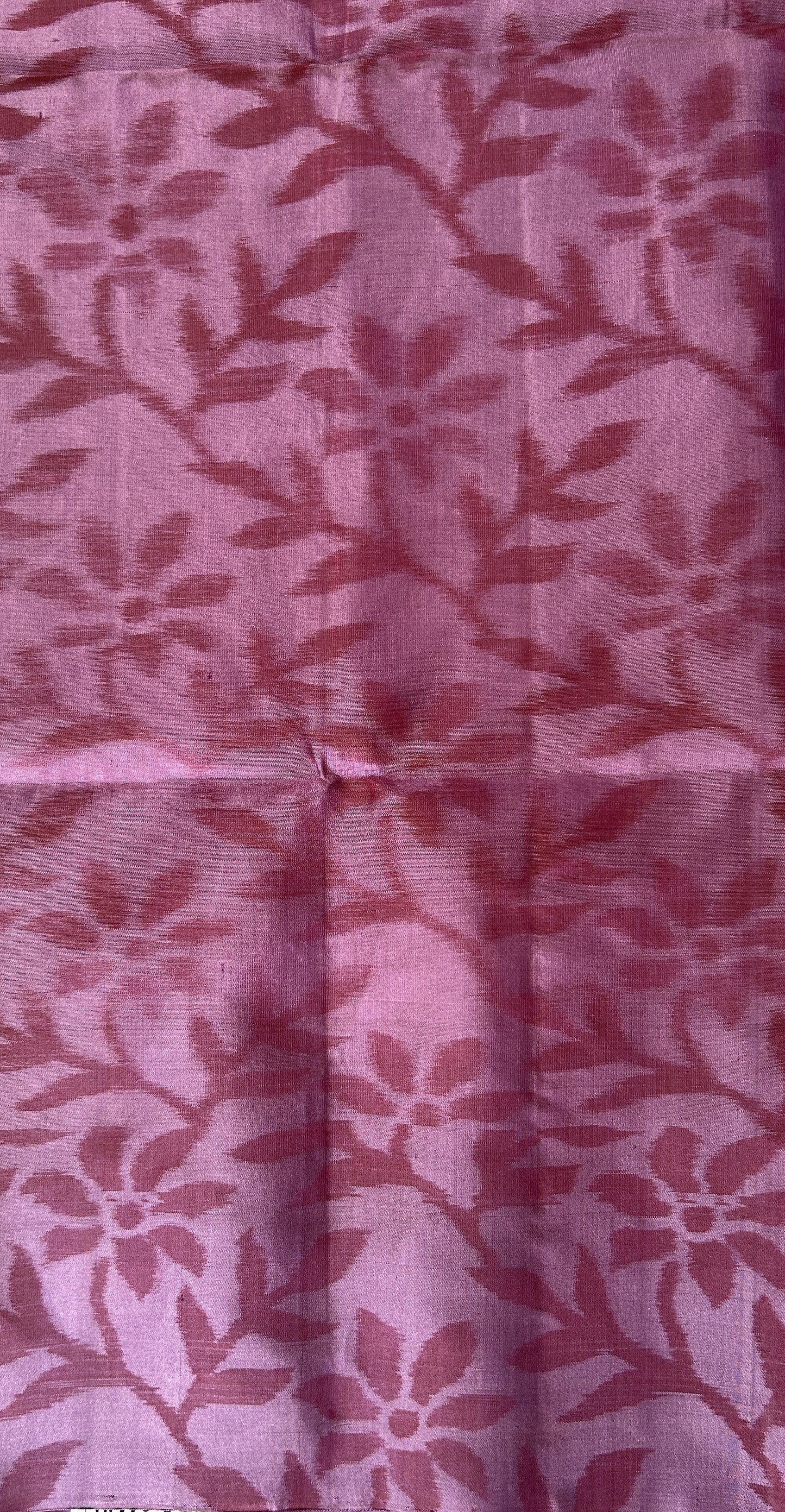 Kanjivaram Festive Soft Silk Saree Magenta colored Saree complemented with a Mauve Colored Pochampally border. - Sampradaya Designer Studio