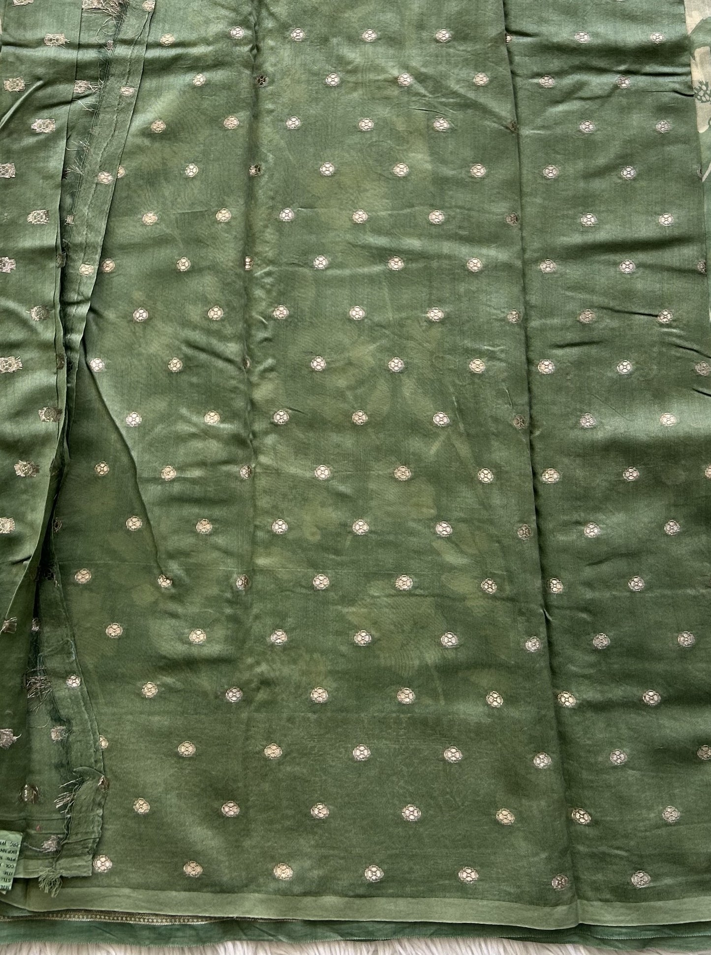 Mint Green Maheshwari Cotton Saree For Women - Elegant Office & Daily Wear.