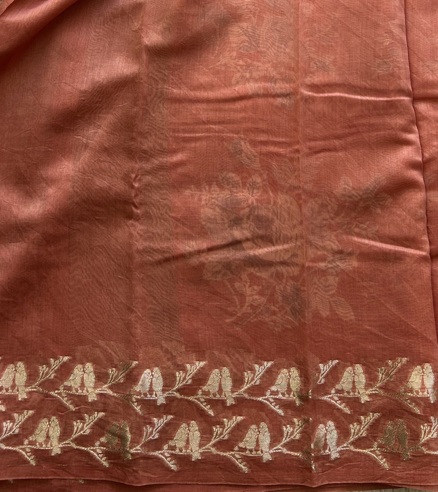 Peach Maheshwari Cotton Saree For Women - Elegant Office & Daily Wear
