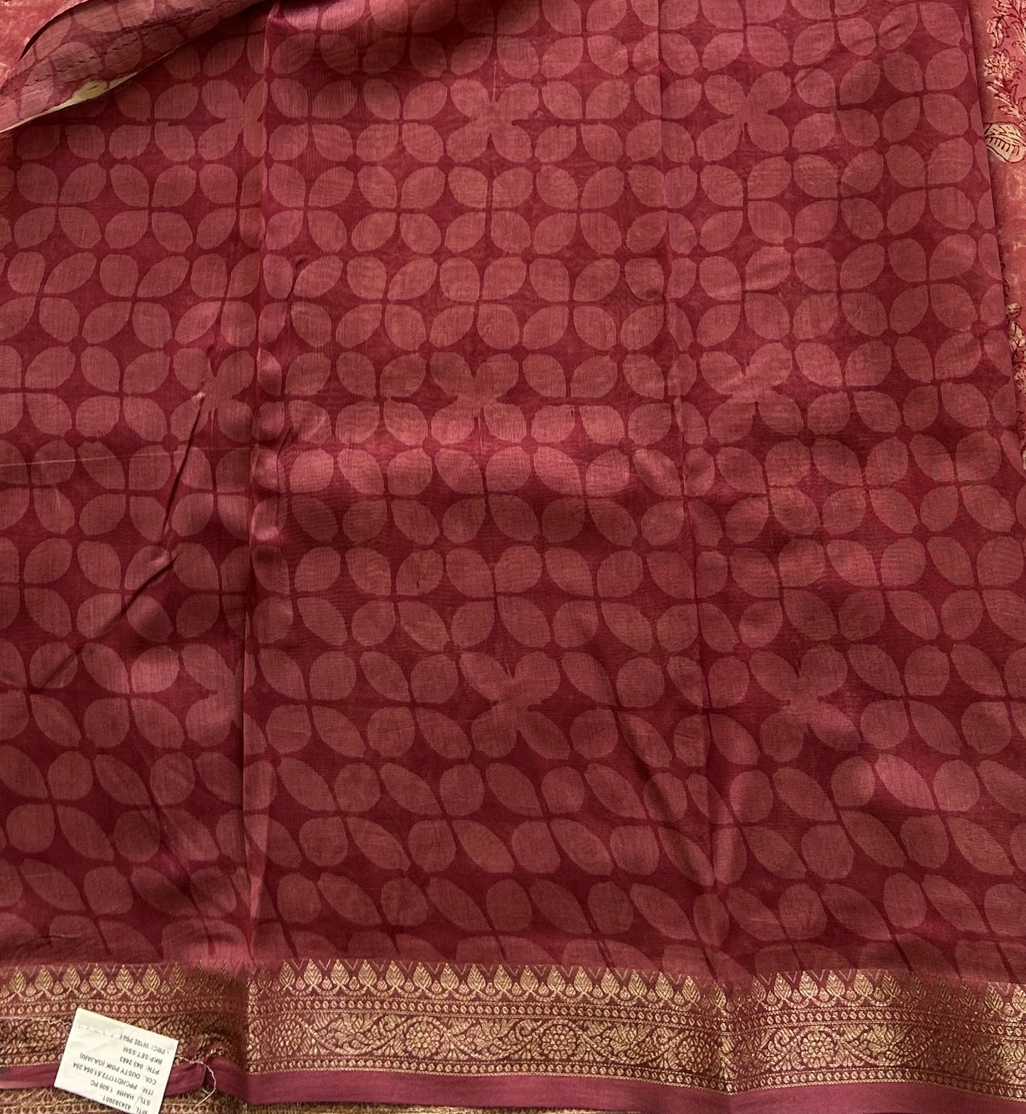 Onion Pink Maheshwari Cotton Saree for Women - Elegant Office & Daily Wear.