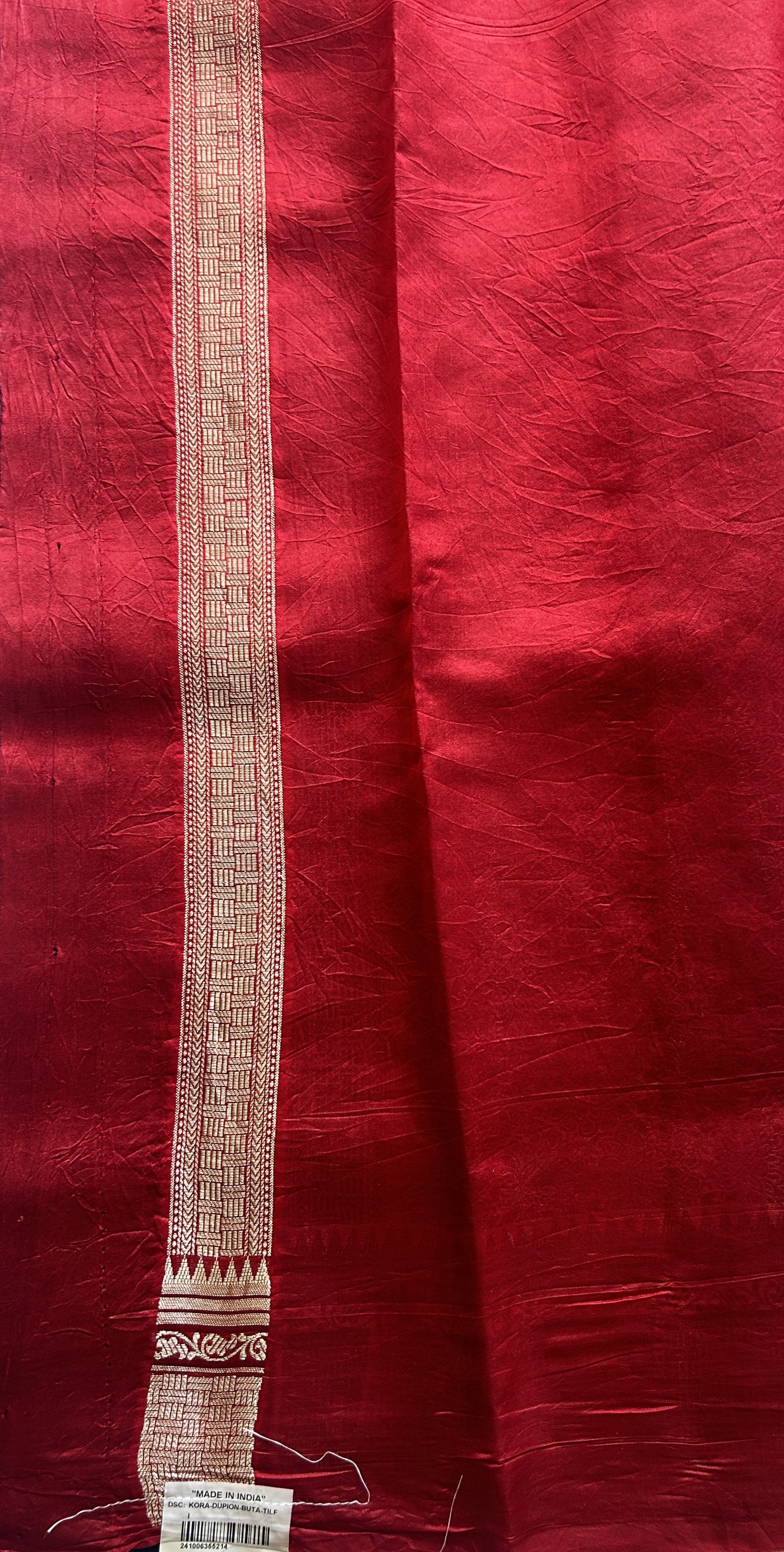 Dupion Silk Saree Ink Blue Colored Complemented with a Zari Border. - Sampradaya Designer Studio