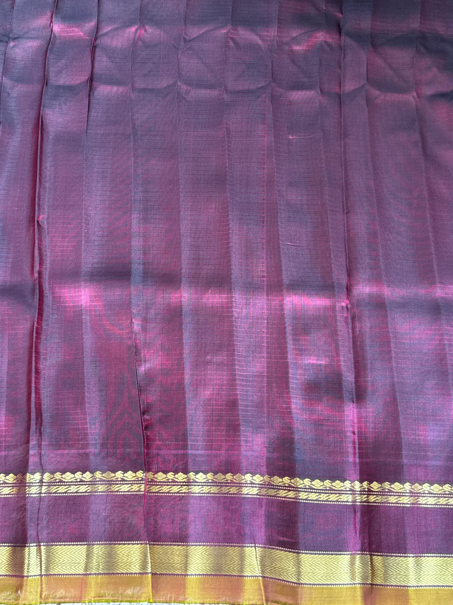 Beige Gadwal Silk Saree with Gold Zari Border — Pure Handloom | Silk Mark Certified