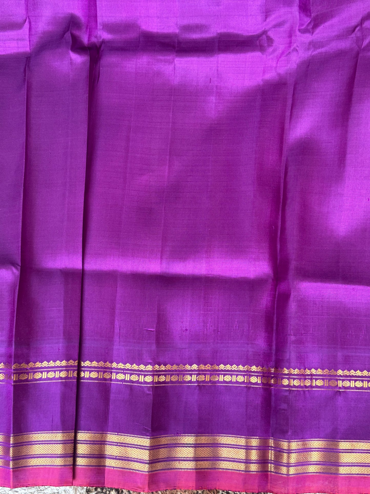 Yellow Gadwal Silk Saree with Gold Zari Border — Pure Handloom | Silk Mark Certified
