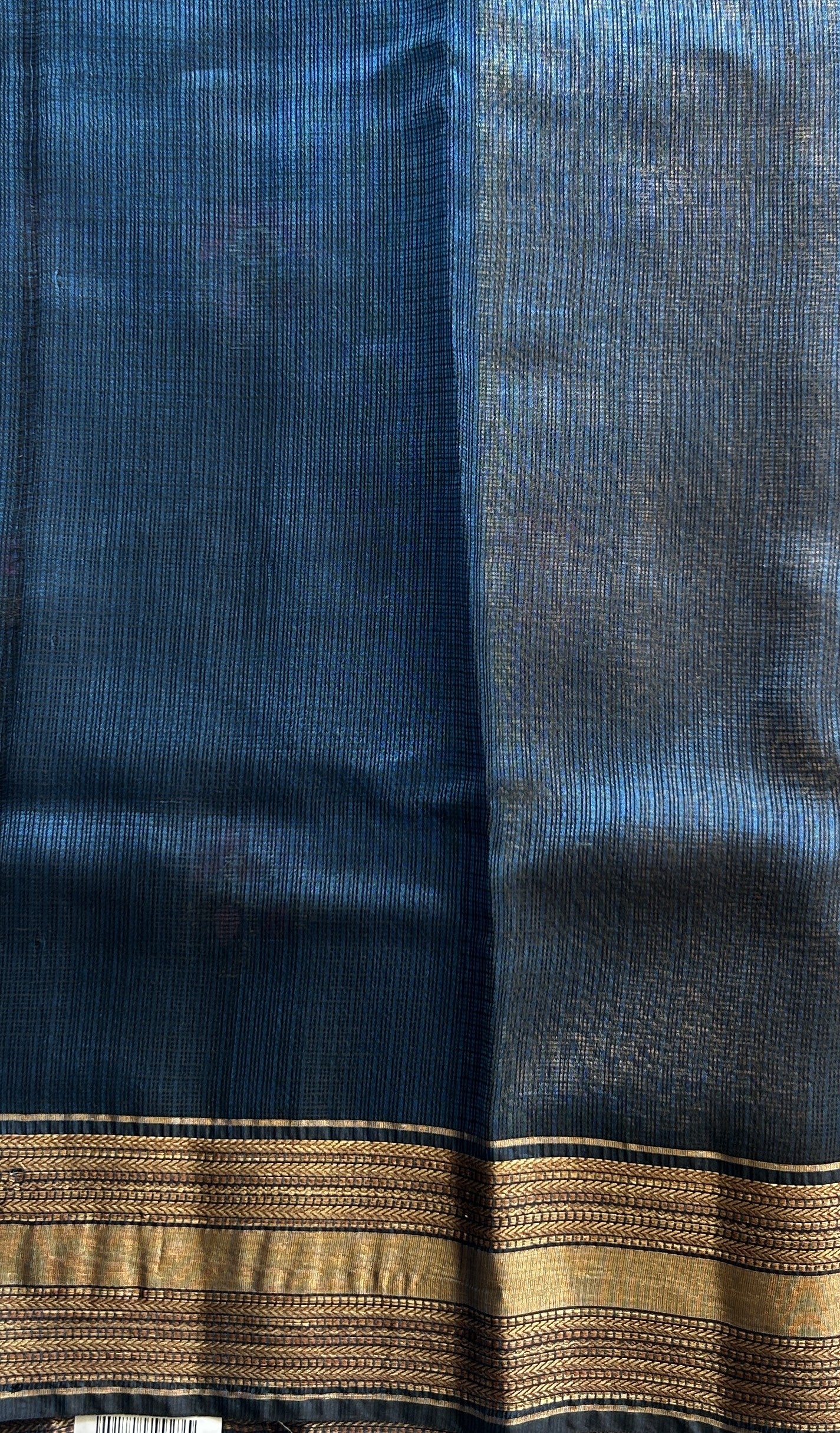 Silk kota Saree Dark Blue colored Complemented with a Zari Border. - Sampradaya Designer Studio