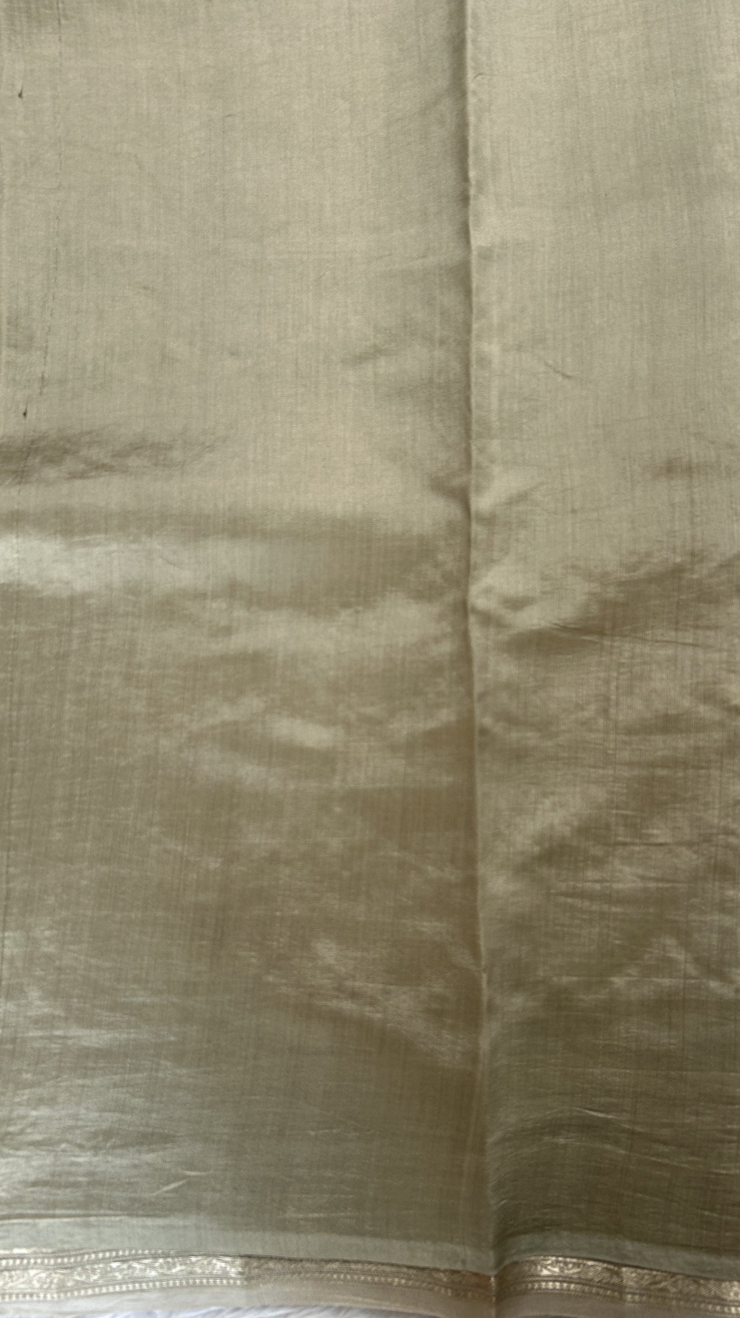 Banarasi Kora Silk Saree Beige Colored Complemented with a Zari Border. - Sampradaya Designer Studio