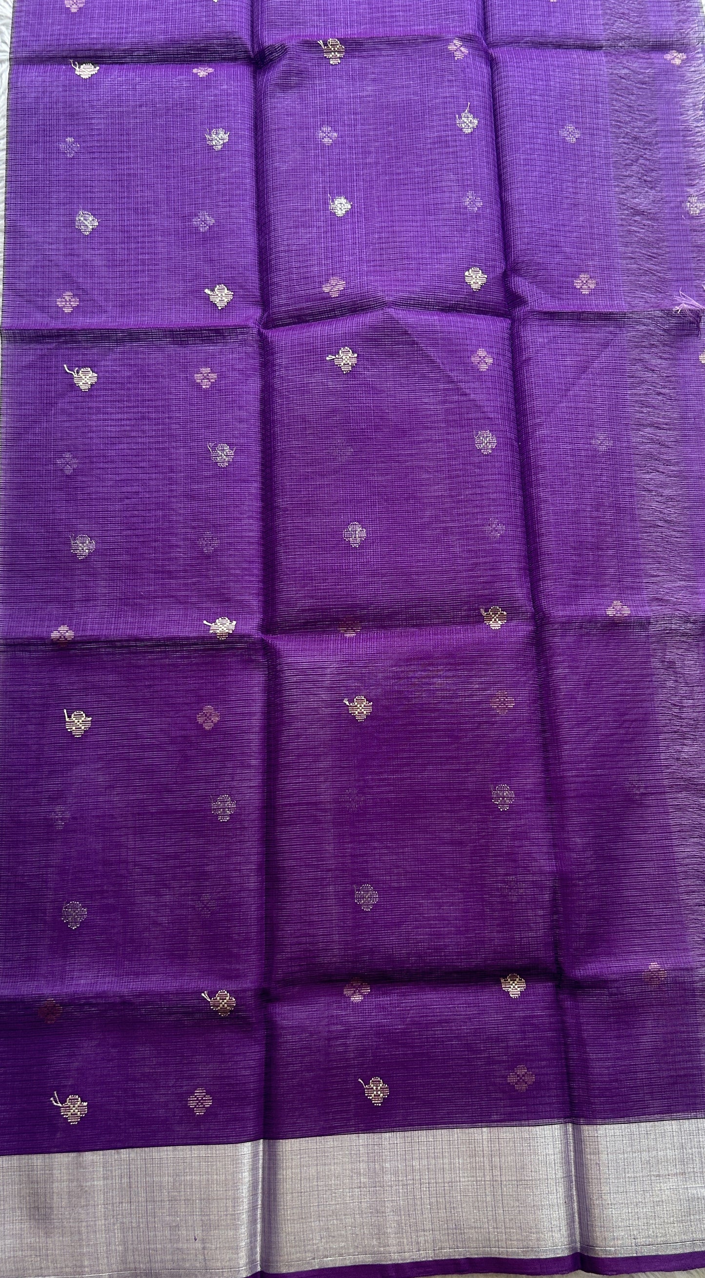 Pure Zarikota Saree Sea Blue Colored Complemented with a Zari border. - Sampradaya Designer Studio
