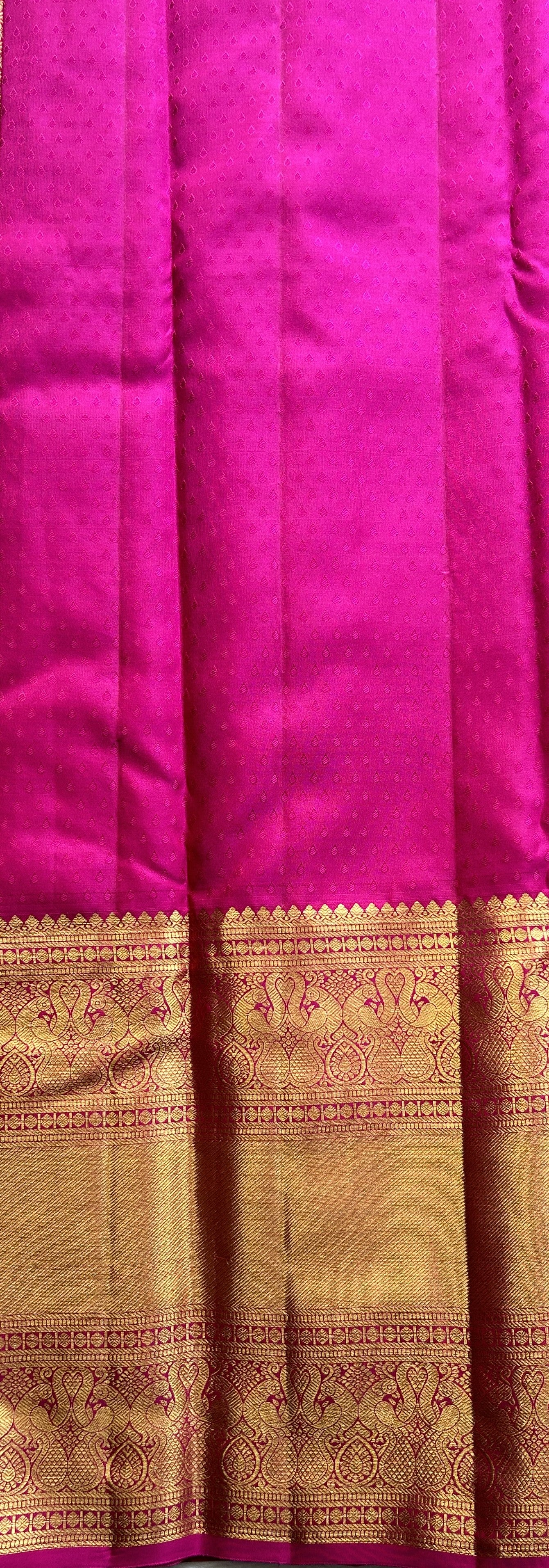 Kanjivaram Bridal Silk Saree Navy Blue colored complemented with a Zari border. - Sampradaya Designer Studio
