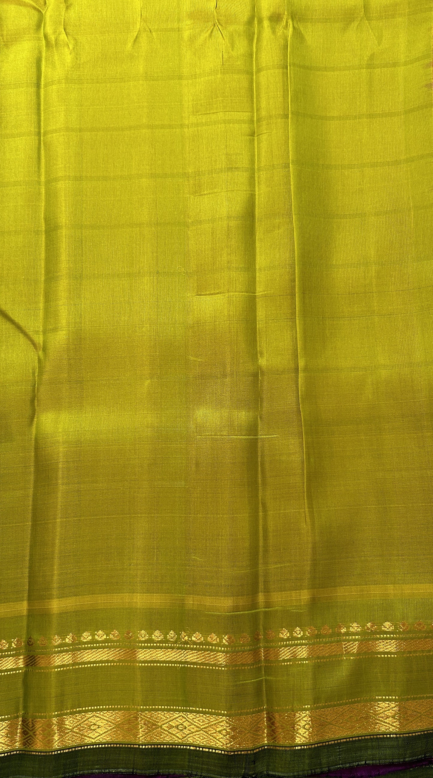 Gadwal Pattu Pink Colored Saree Complemented With a Green Color Kanchi Gap Border - Sampradaya Designer Studio
