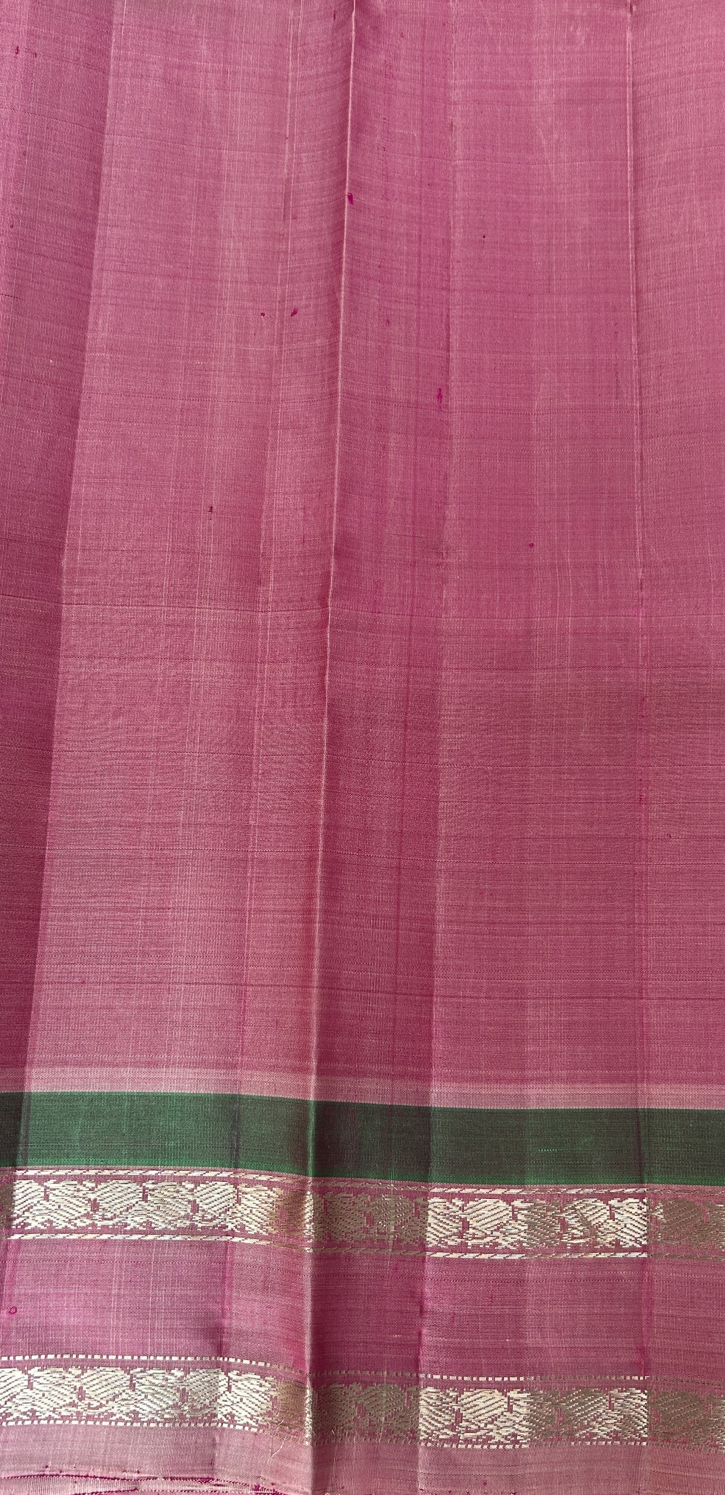 Gadwal Silk Saree Deep Blue Colored Complemented With a Onion Pink Color Kanchi Border - Sampradaya Designer Studio