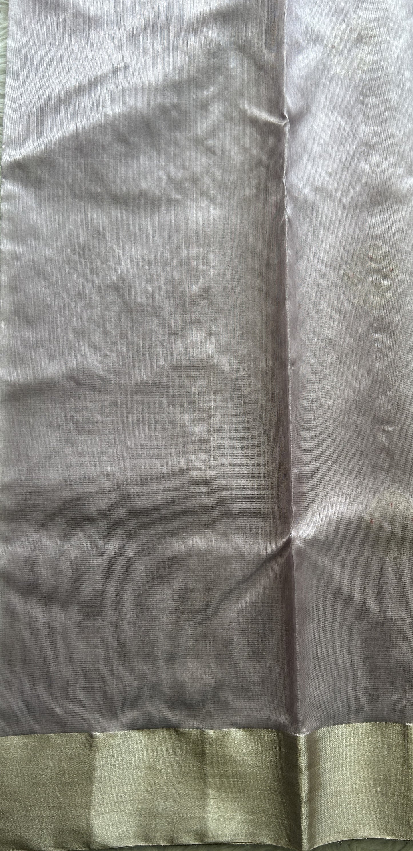 Chanderi Silk Saree Light Lilac color complemented with a Zari border - Sampradaya Designer Studio