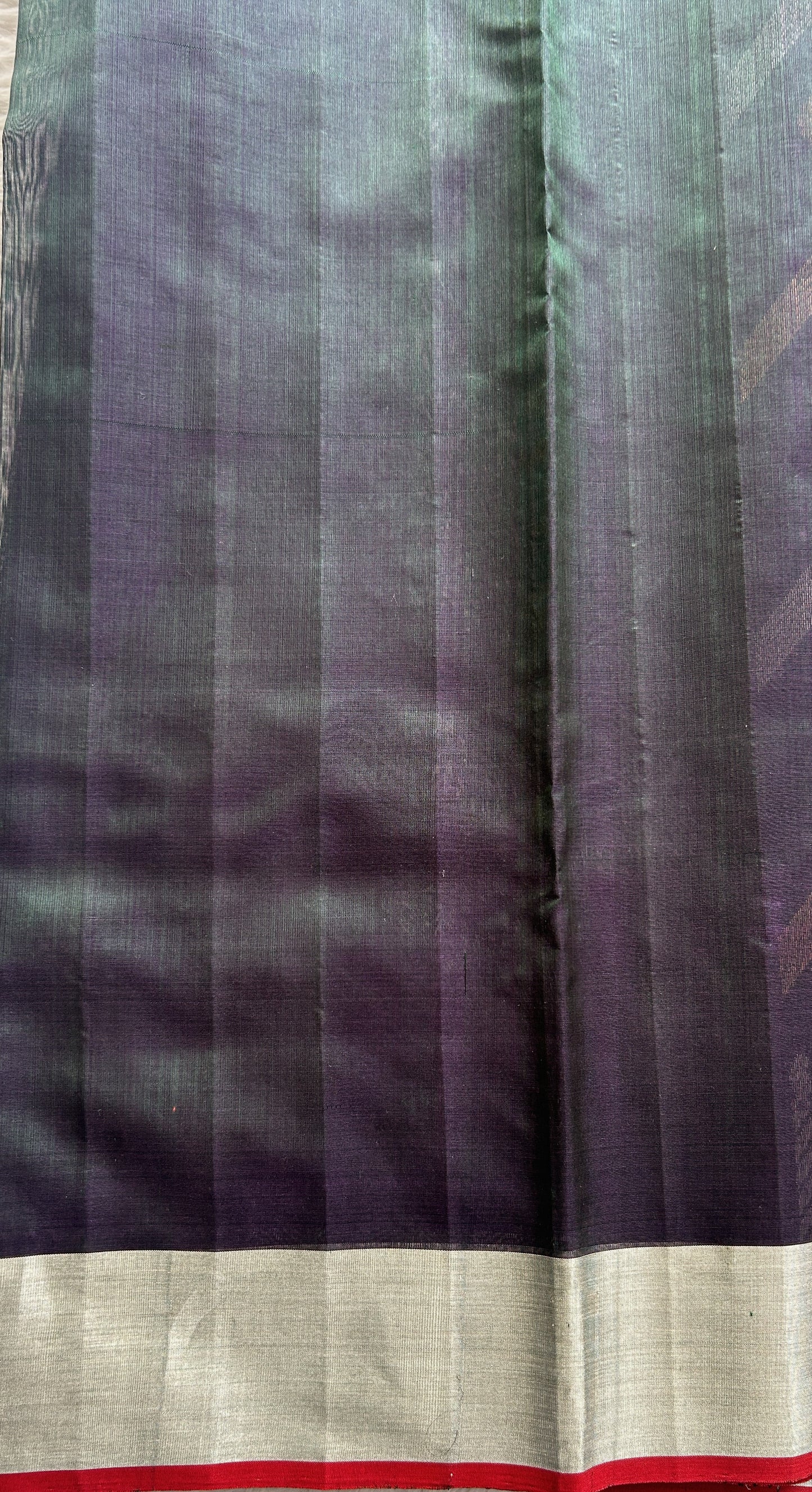 Chanderi Silk Saree Peacock Green color complemented with a Zari border - Sampradaya Designer Studio