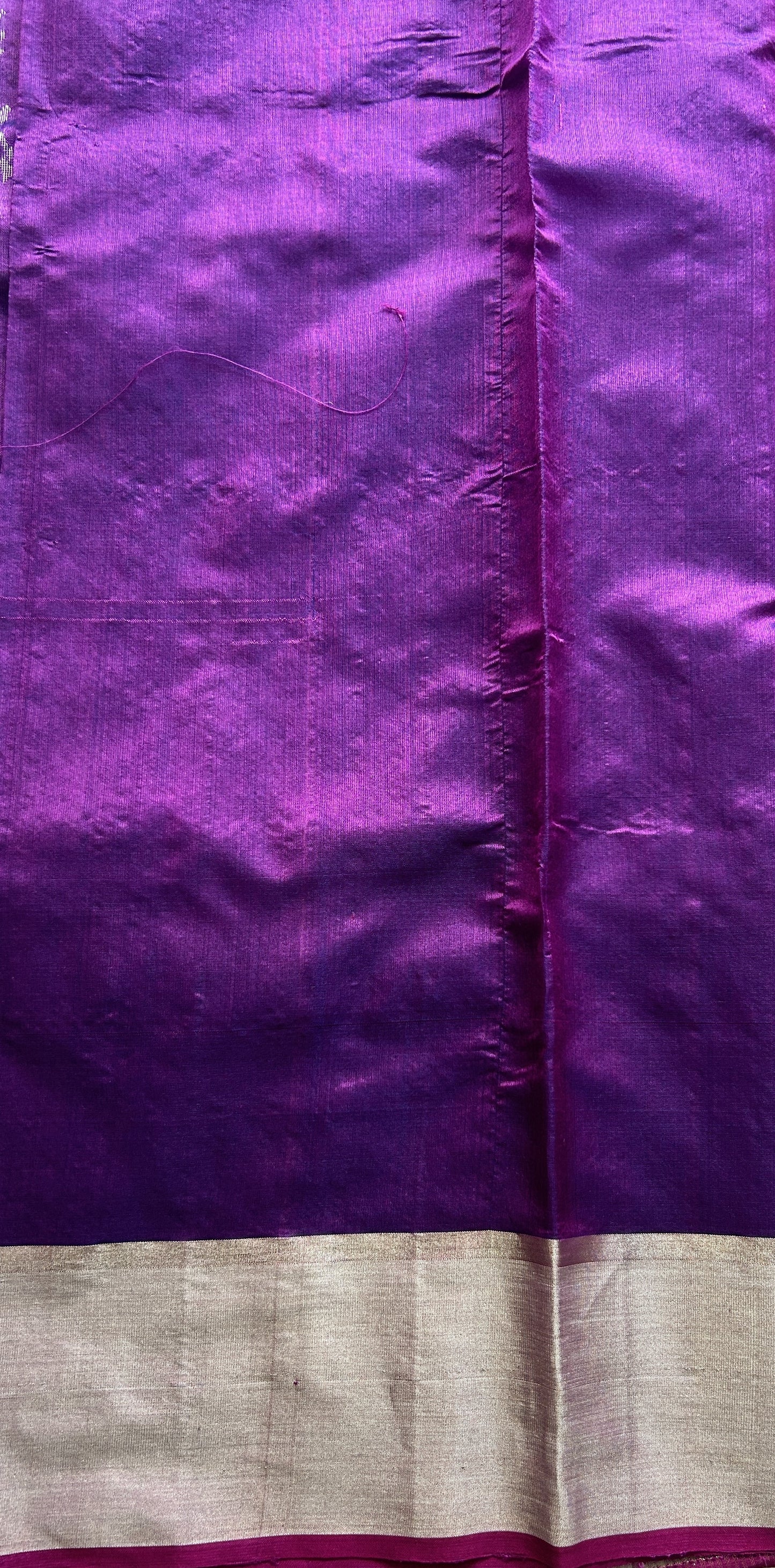 Chanderi Silk Allover Saree Purple color complemented with a Zari border - Sampradaya Designer Studio