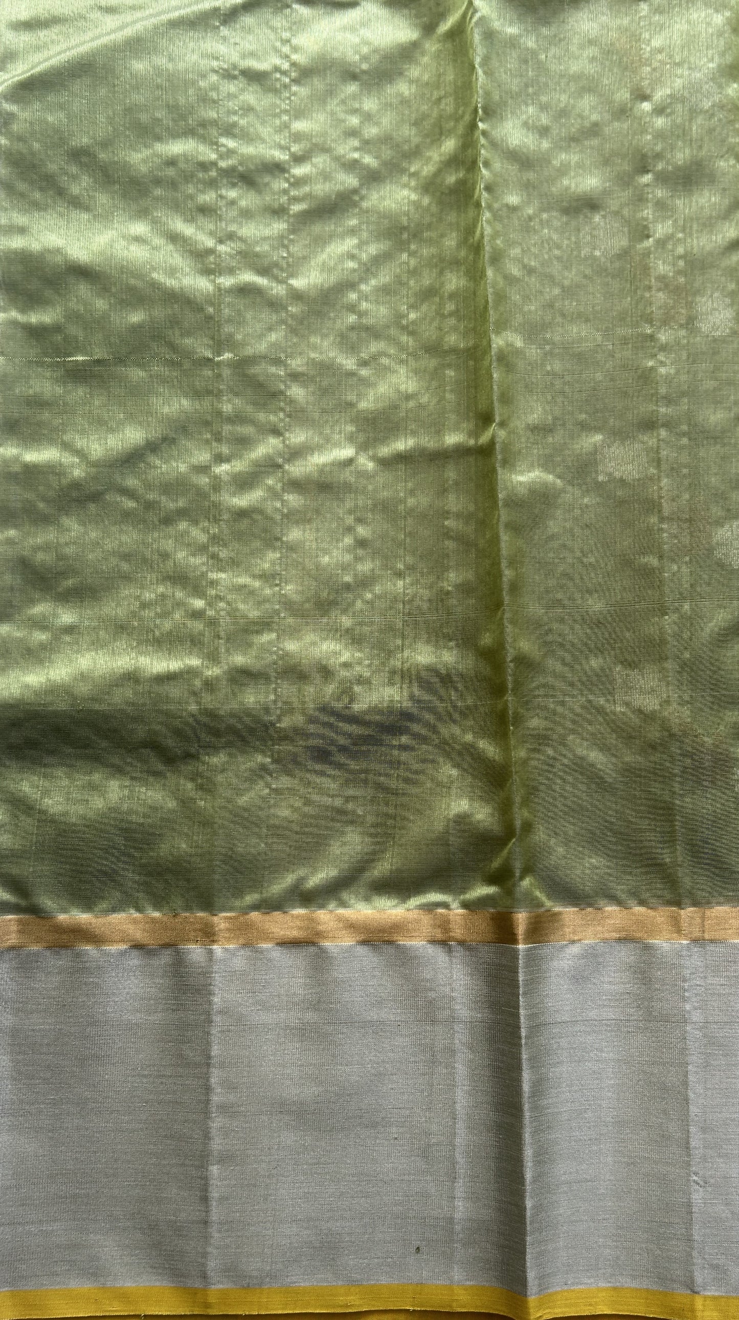 Chanderi Silk Saree Spring Green color complemented with a Zari border - Sampradaya Designer Studio
