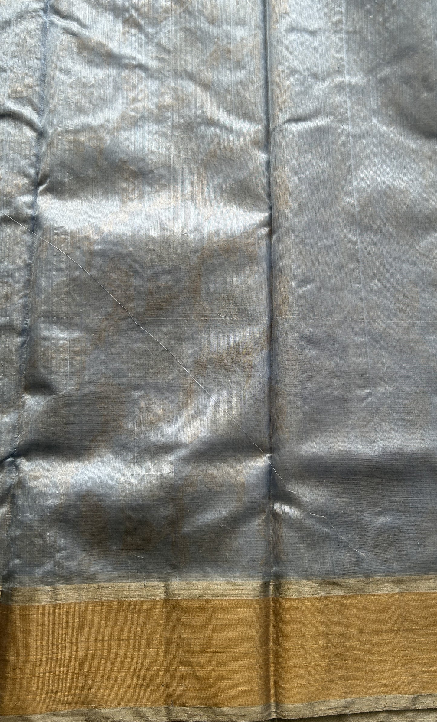 Chanderi Silk Saree Ice Blue color complemented with a Zari border - Sampradaya Designer Studio