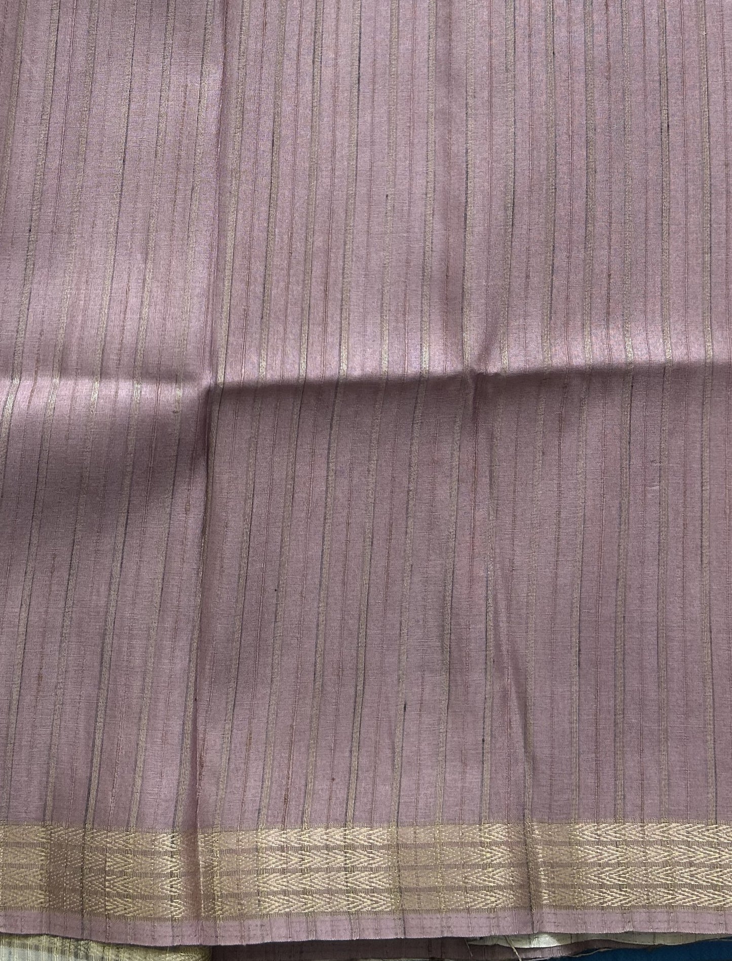 Semi Tussar Silk Saree - gray color with Gold Zari Border - Elegant Fancy Saree for Party & Office Wear.
