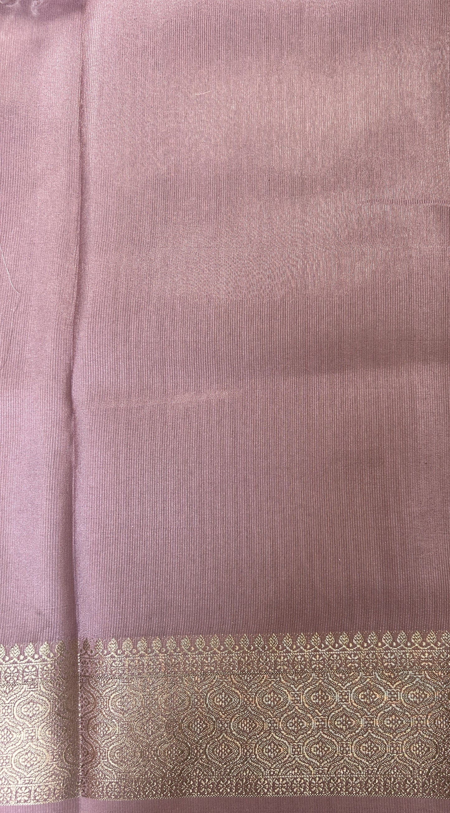 Banarasi Soft Silk Saree Lavender Colored Complemented with a Zari Border. - Sampradaya Designer Studio