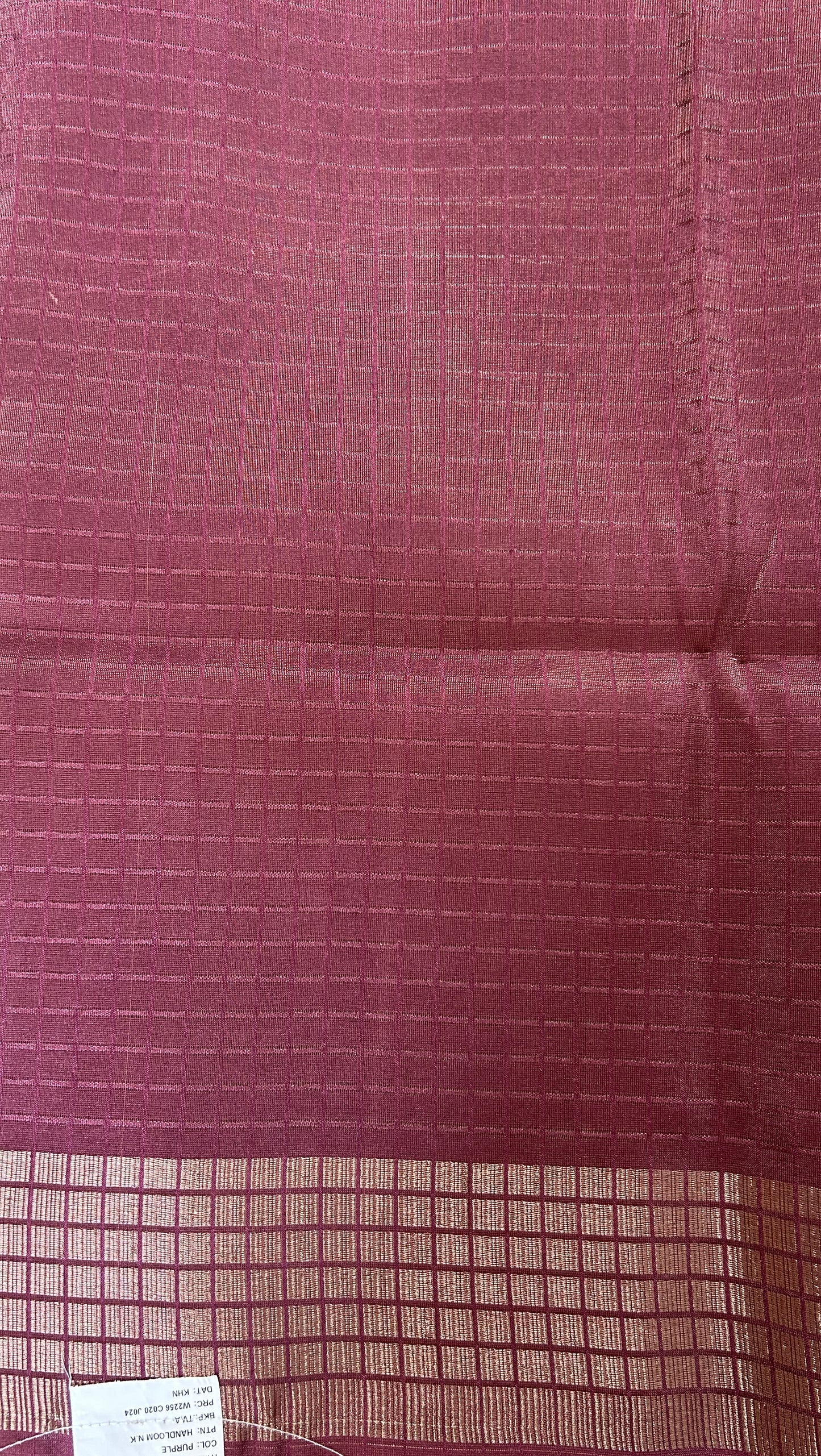 Semi Tussar Tissue Designer Saree Magenta colored complemented with a Zari Border. - Sampradaya Designer Studio