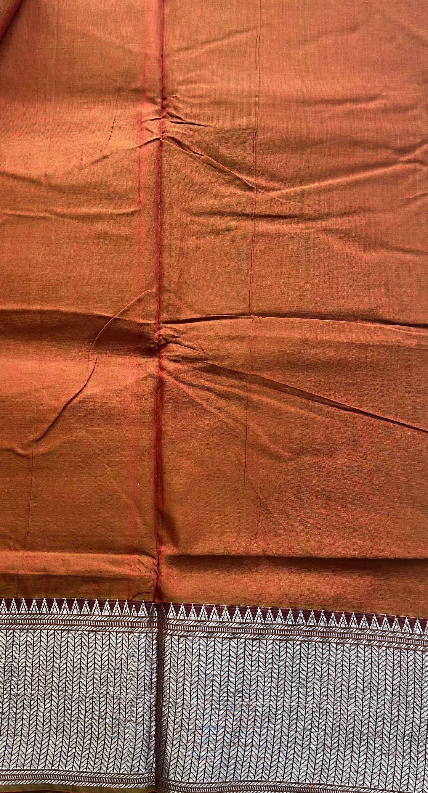 Narayanpet Cotton Saree Metallic Colored Complemented with a Thread Border. - Sampradaya Designer Studio