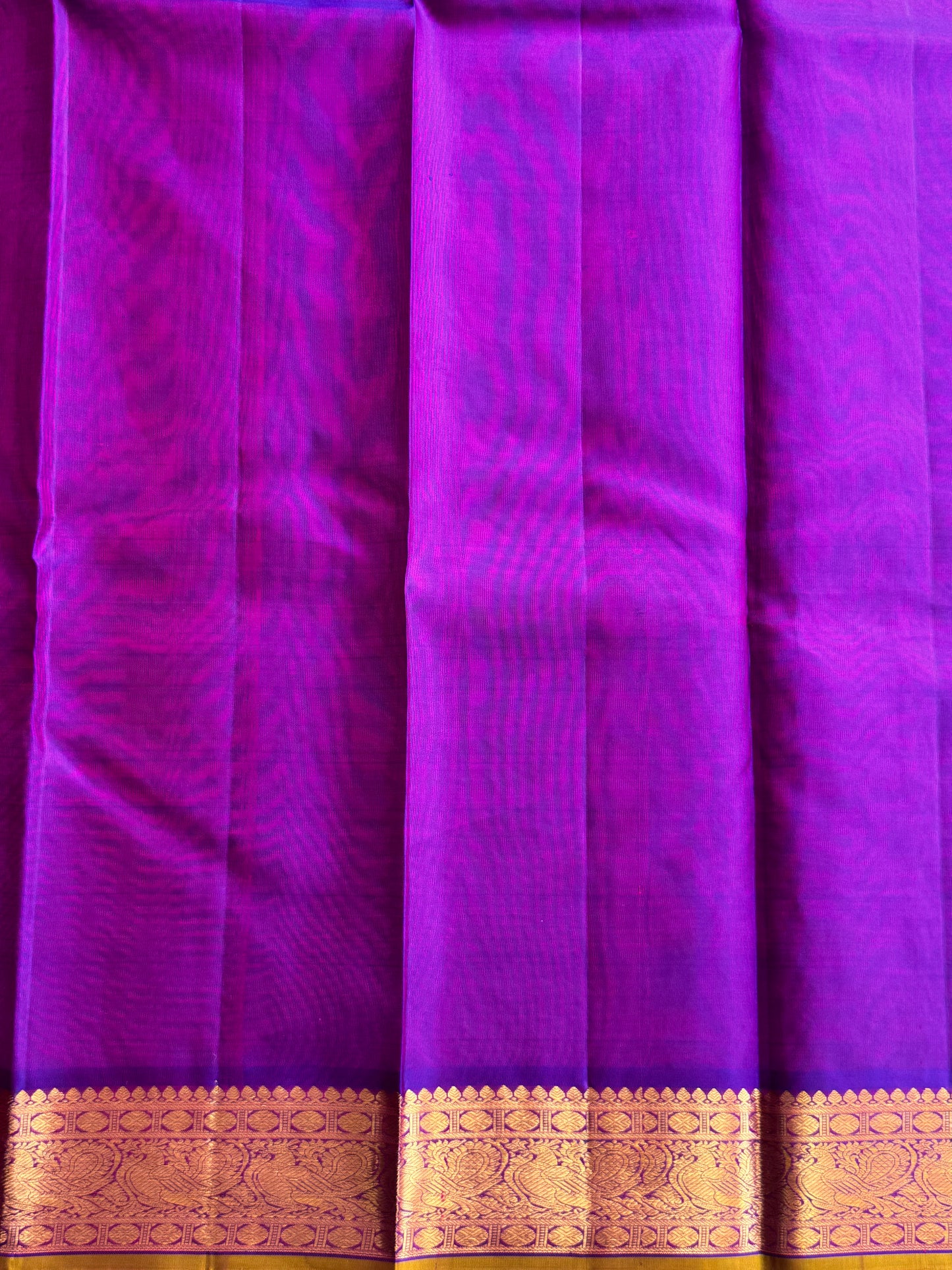 Pure Kanjivaram Silk Saree | Pink With Gold Zari Border | Handloom | Silk Mark Certified