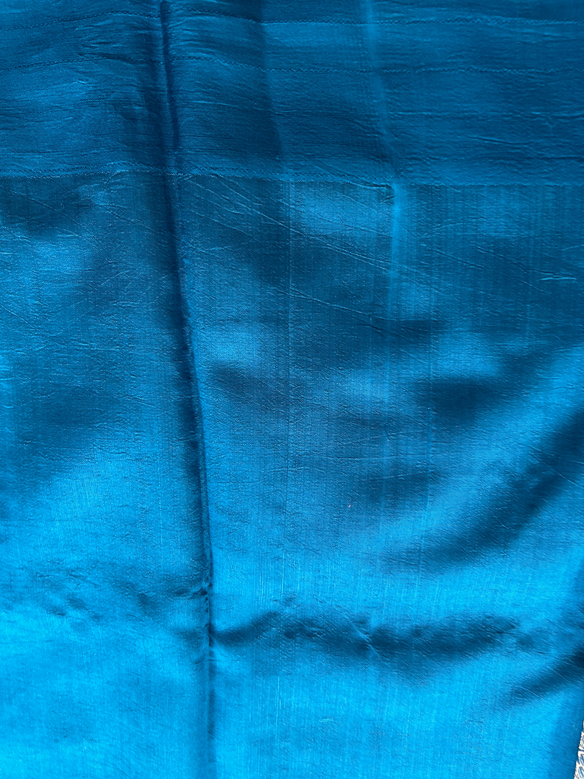 Pure Chiniya Silk Saree Mint Light Blue Colored Elegantly Paired with a Gold Zari Border.