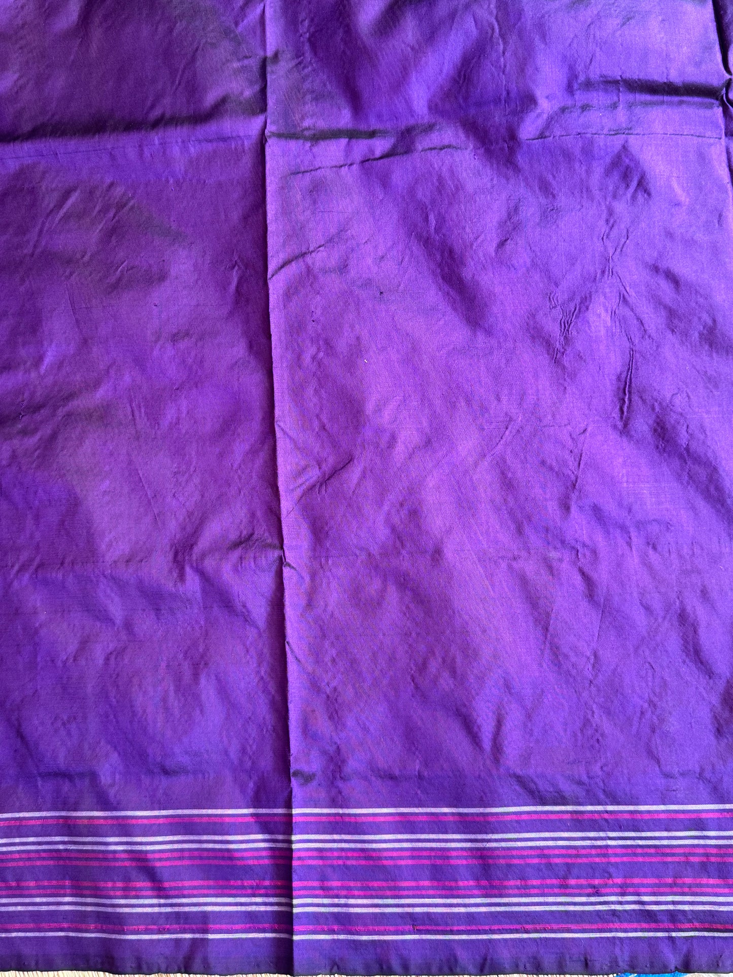 Purple Pochampally Ikkat Silk Saree with Striped Border | Pure Handloom, Silk Mark Certified (Copy)