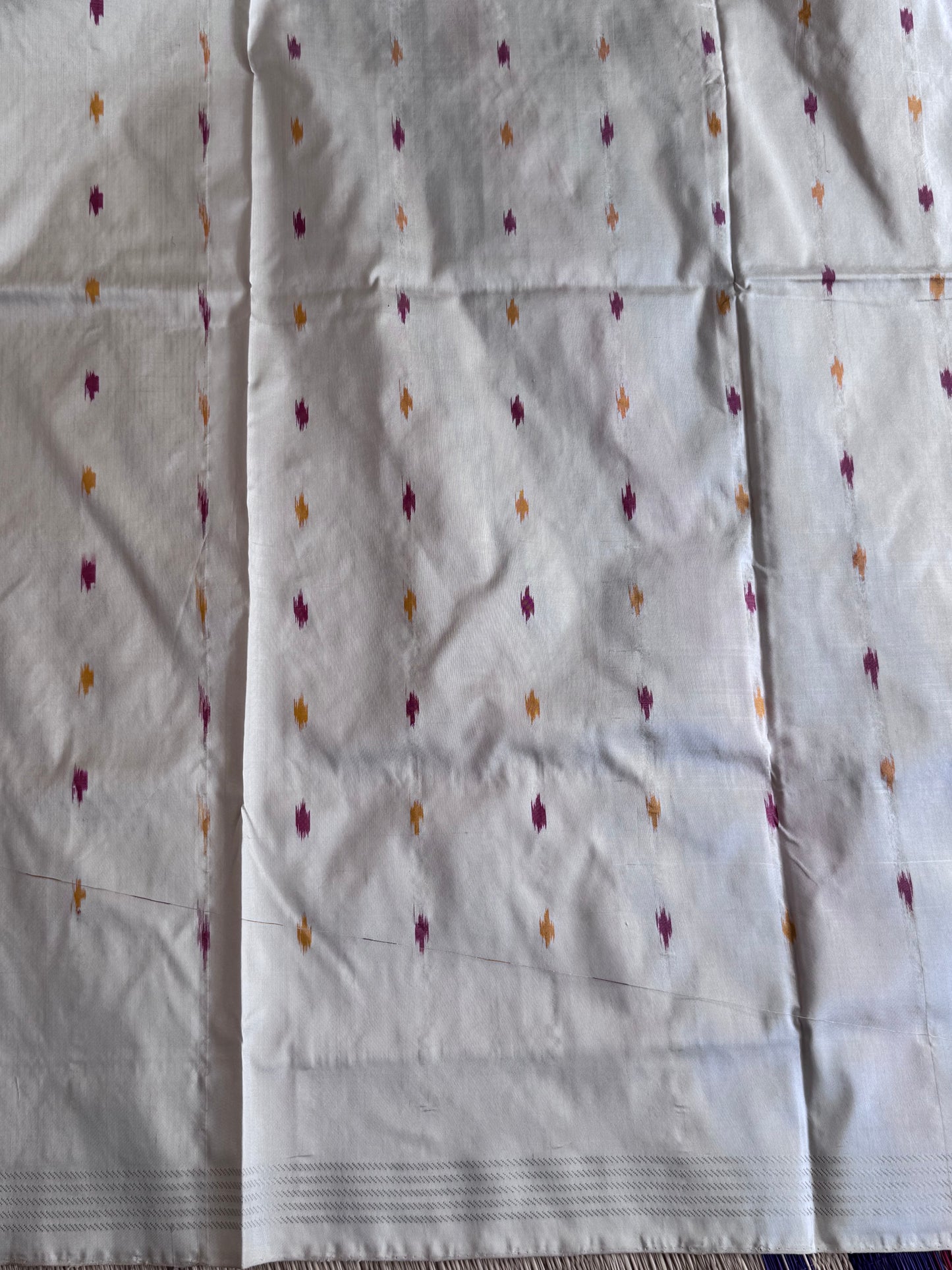 Burnt Orange Pochampally Ikkat Silk Saree with Zari Border | Pure Handloom, Silk Mark Certified