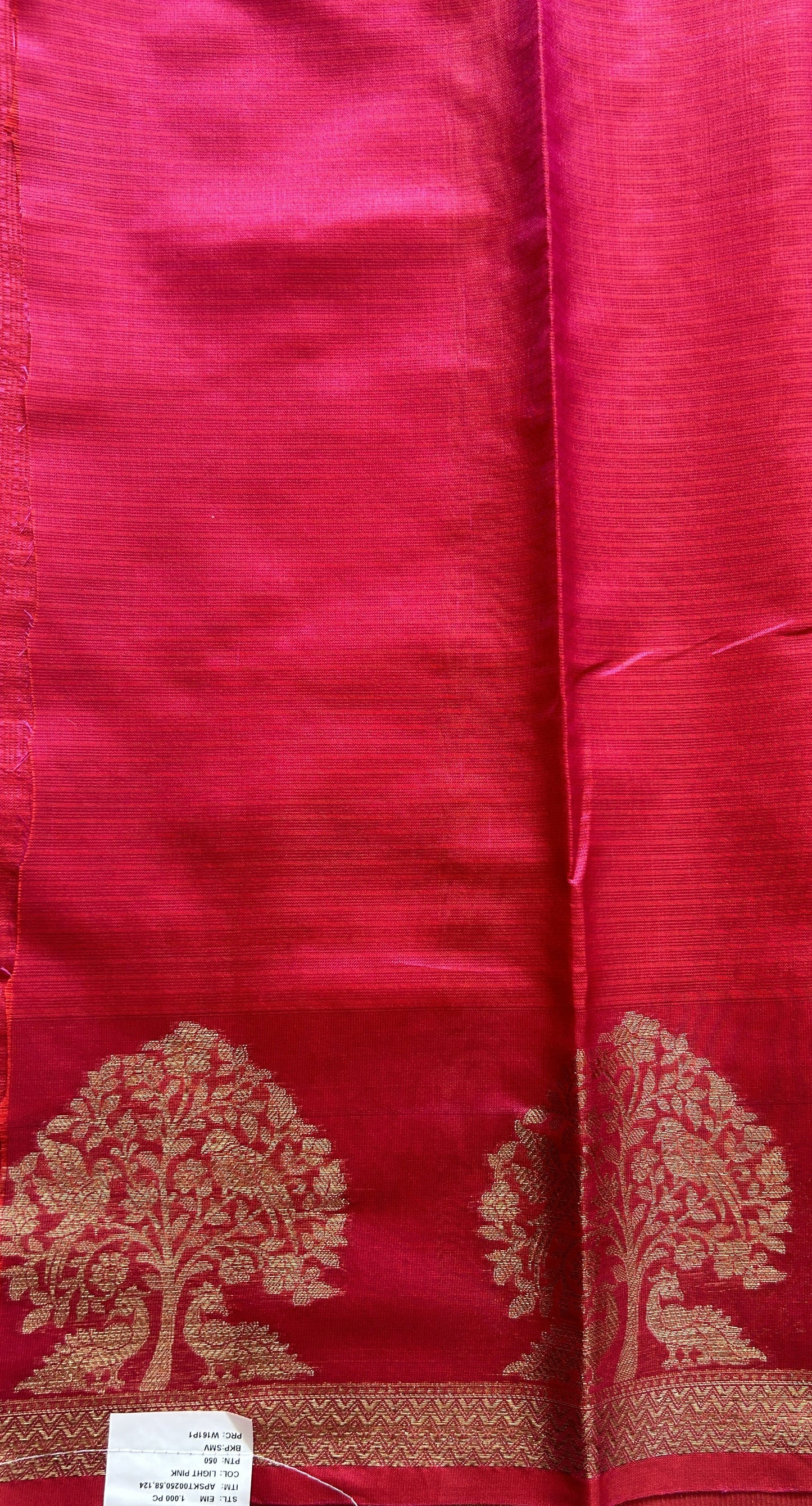 Silk kota Saree Deep Pink colored Complemented with a Zari Border. - Sampradaya Designer Studio