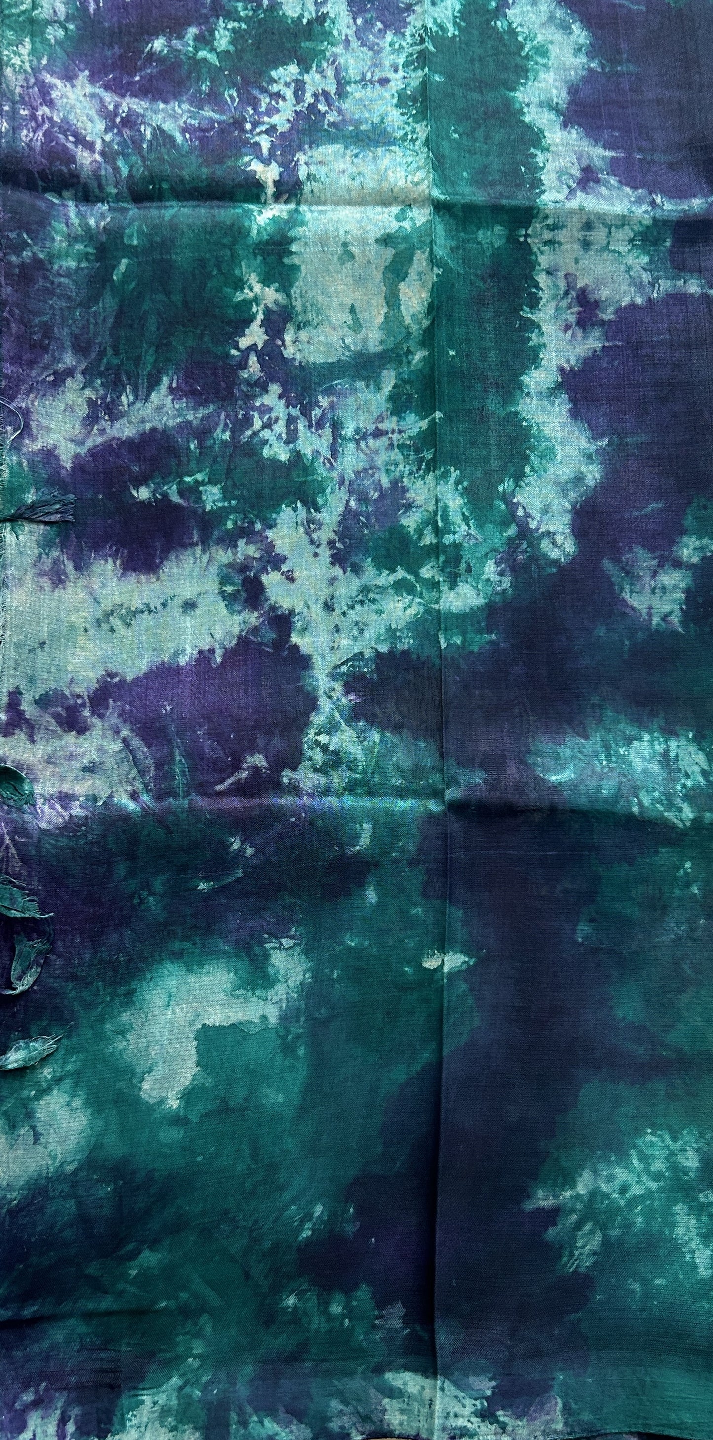 Mangalagiri Pattu Shibori Saree Light Lavender colored Complemented with a Borderless. - Sampradaya Designer Studio