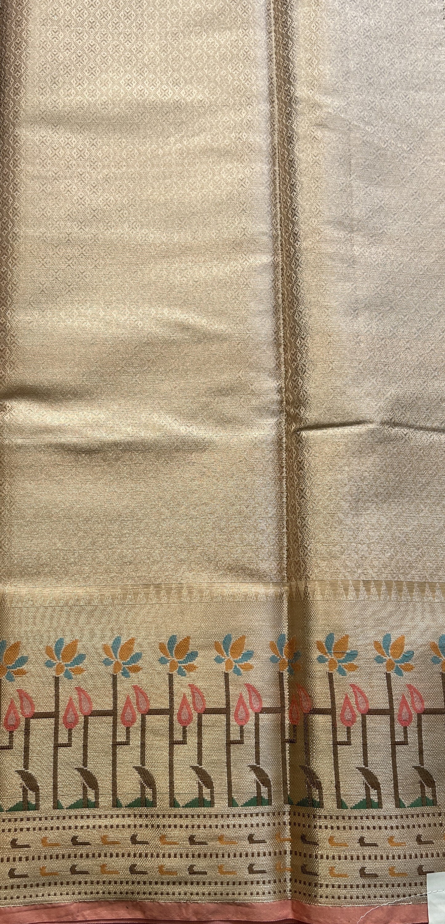 Silk kota Saree Lilac colored Complemented with a Zari Border. - Sampradaya Designer Studio