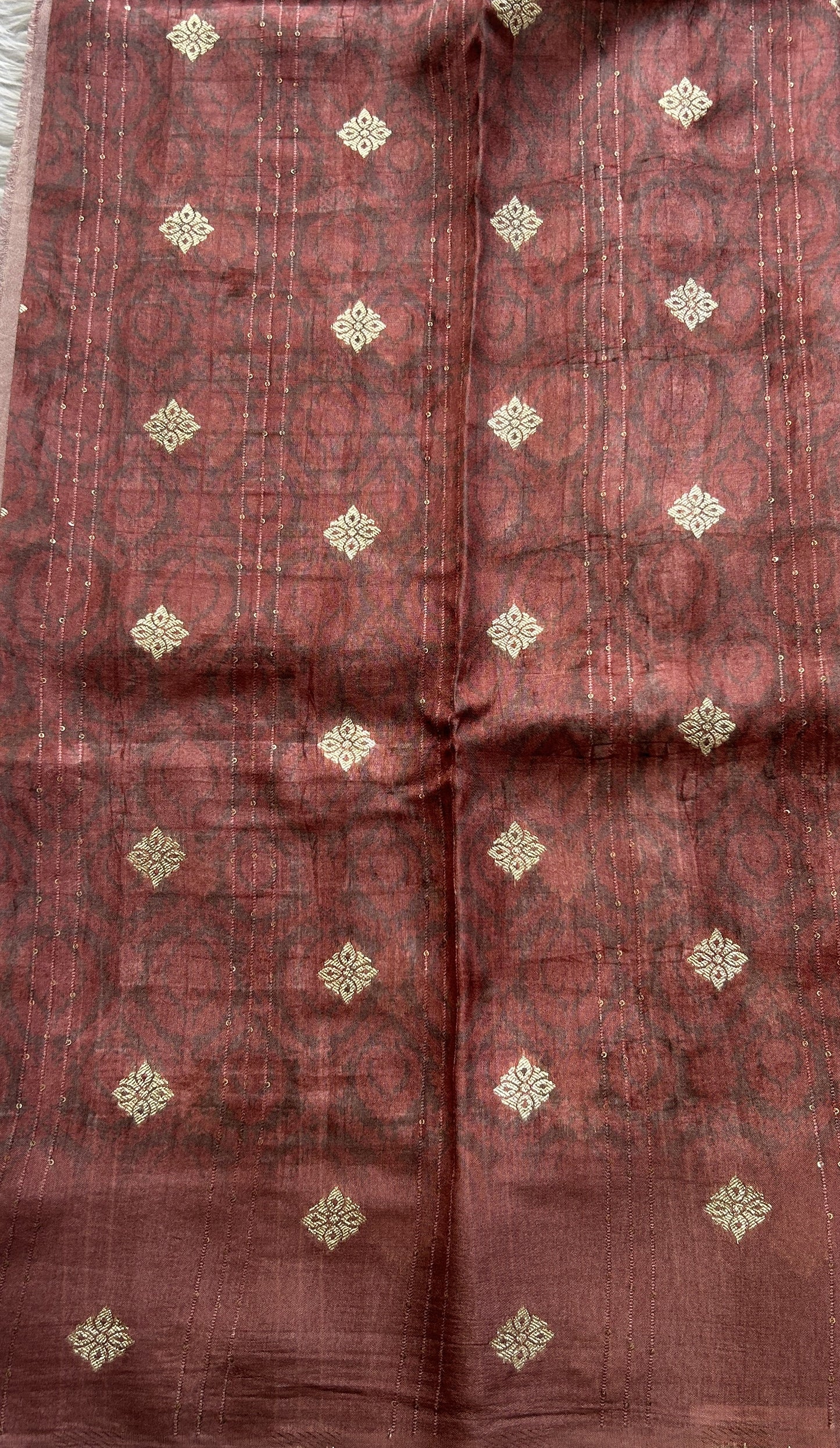 Banarasi Soft Silk Saree Dark Mauve Colored Complemented with a Zari Border. - Sampradaya Designer Studio