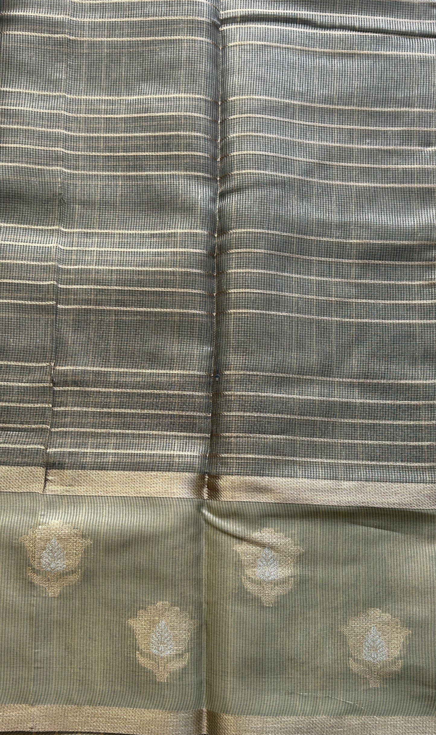 Tissue Silk kota Saree Navy Blue colored Complemented with a Buti Border. - Sampradaya Designer Studio