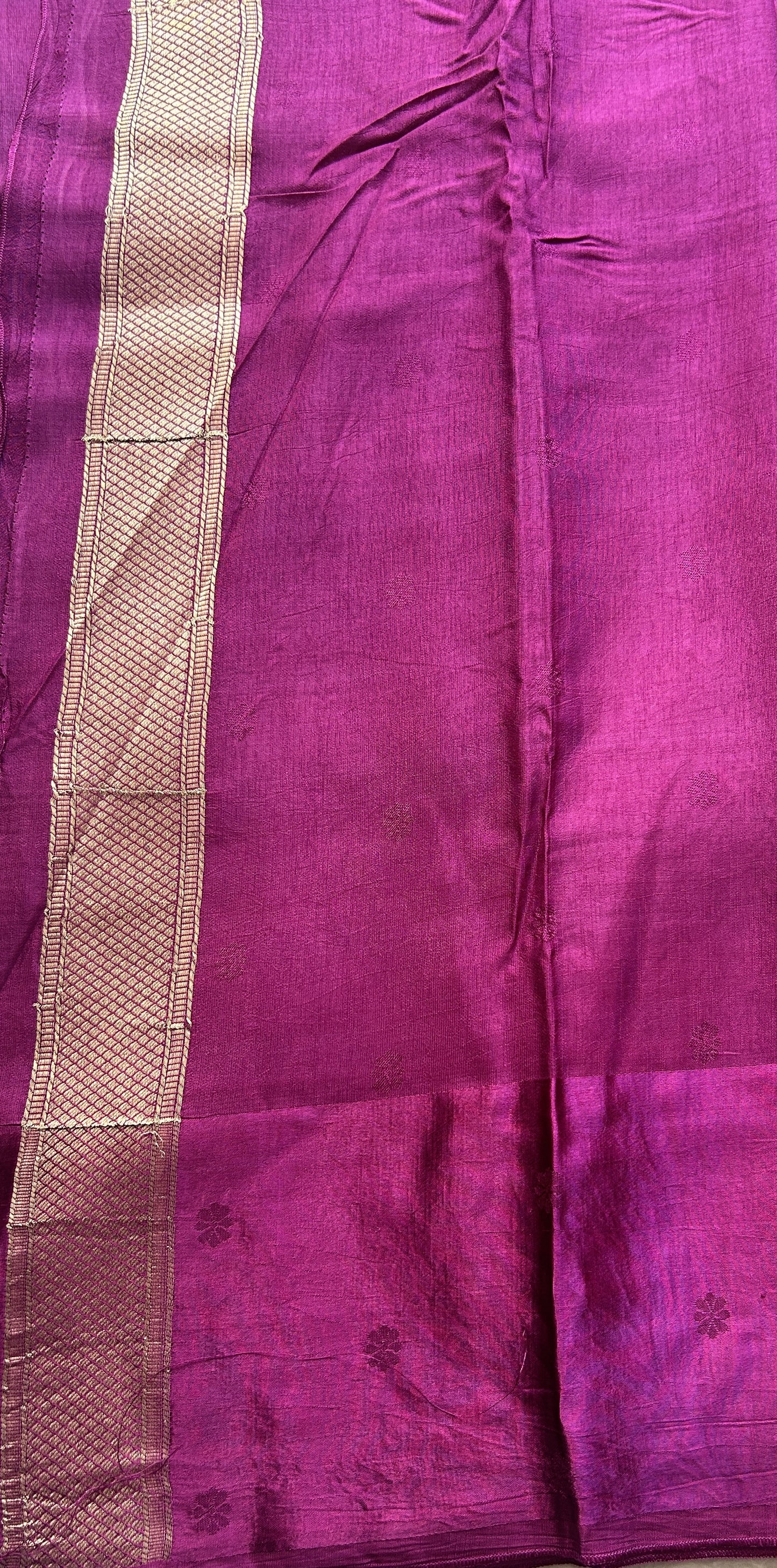 Mona Silk Saree Dark Purple Colored Complemented with a Mashrur Border. - Sampradaya Designer Studio