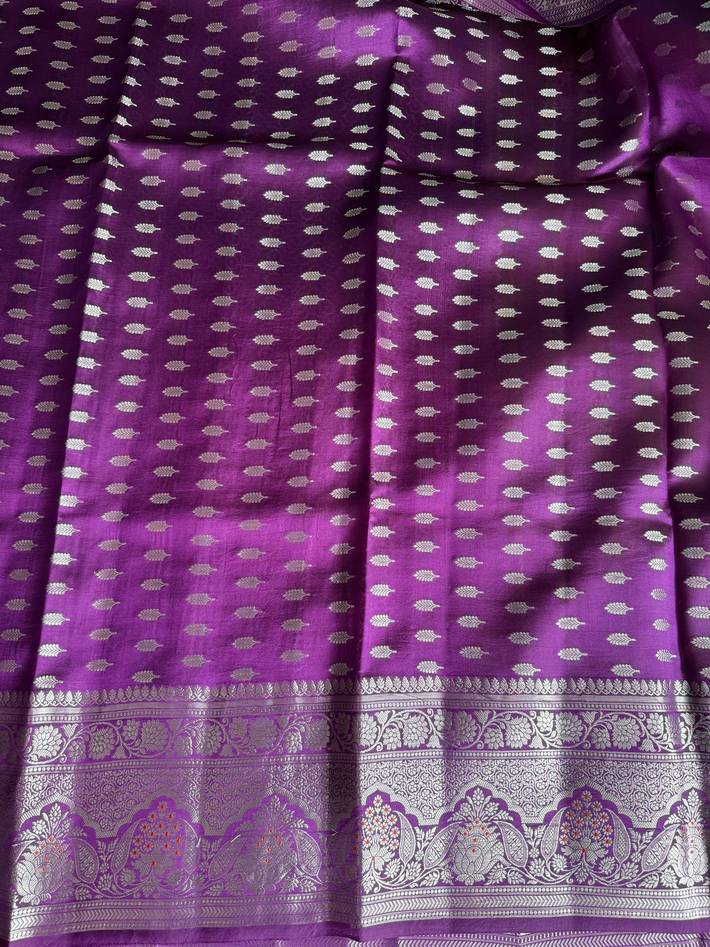 Chiniya Silk Saree Neon Green Colored Elegantly Paired With a Zari Border - Sampradaya Designer Studio