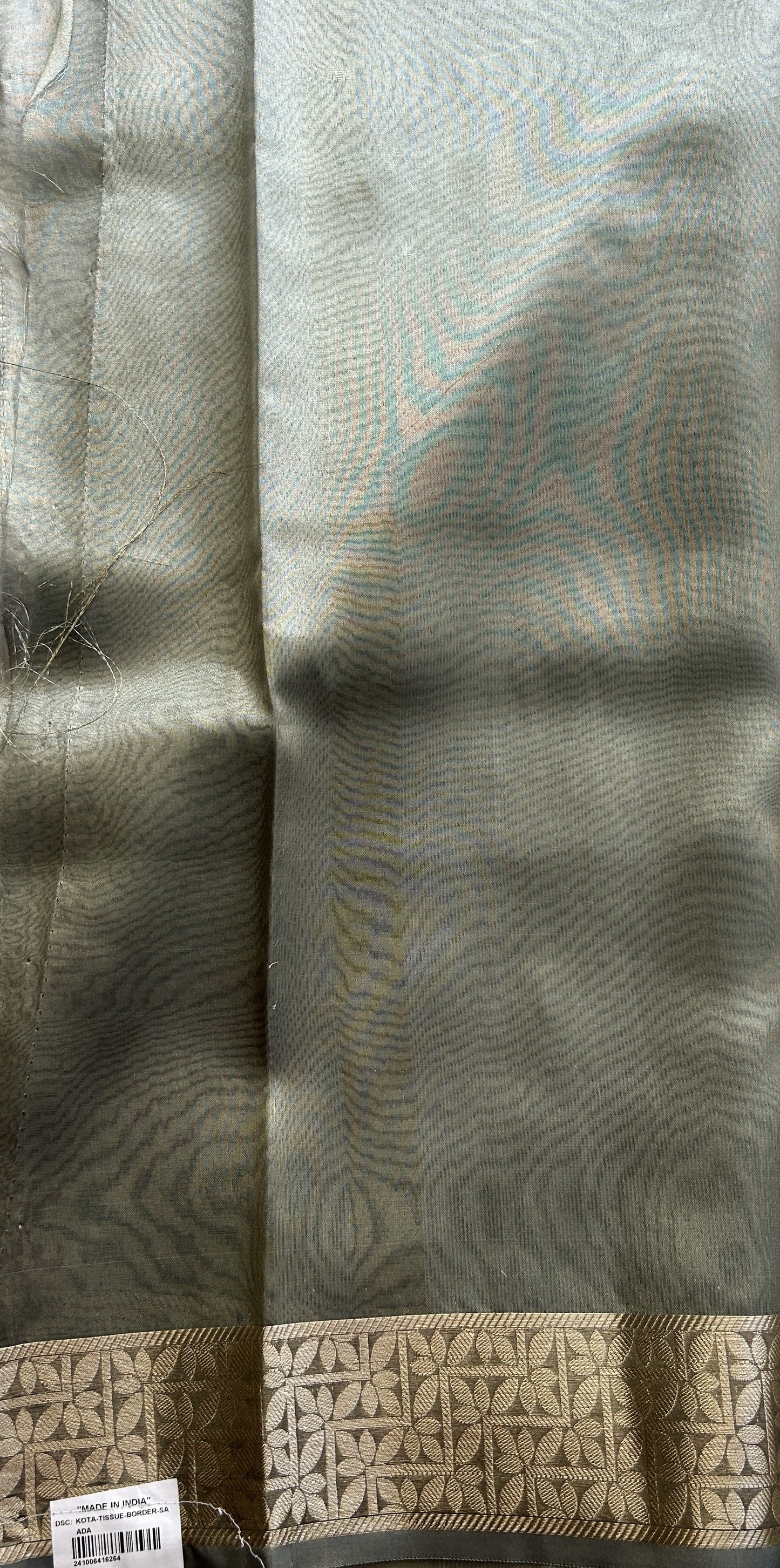 Banarasi Tissue Fancy Saree Sea Green Colored Complemented with a Zari Border. - Sampradaya Designer Studio