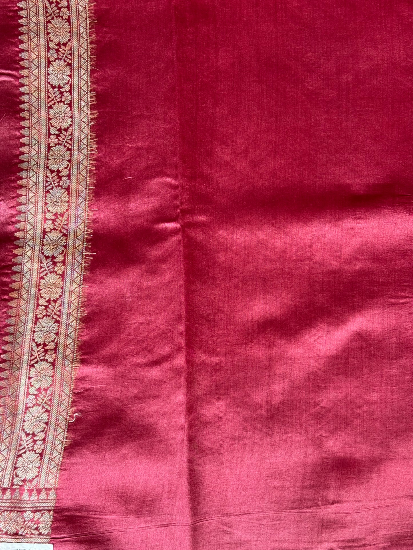 Chiniya Silk Saree Onion Pink Colored Elegantly Paired With a Zari Border - Sampradaya Designer Studio