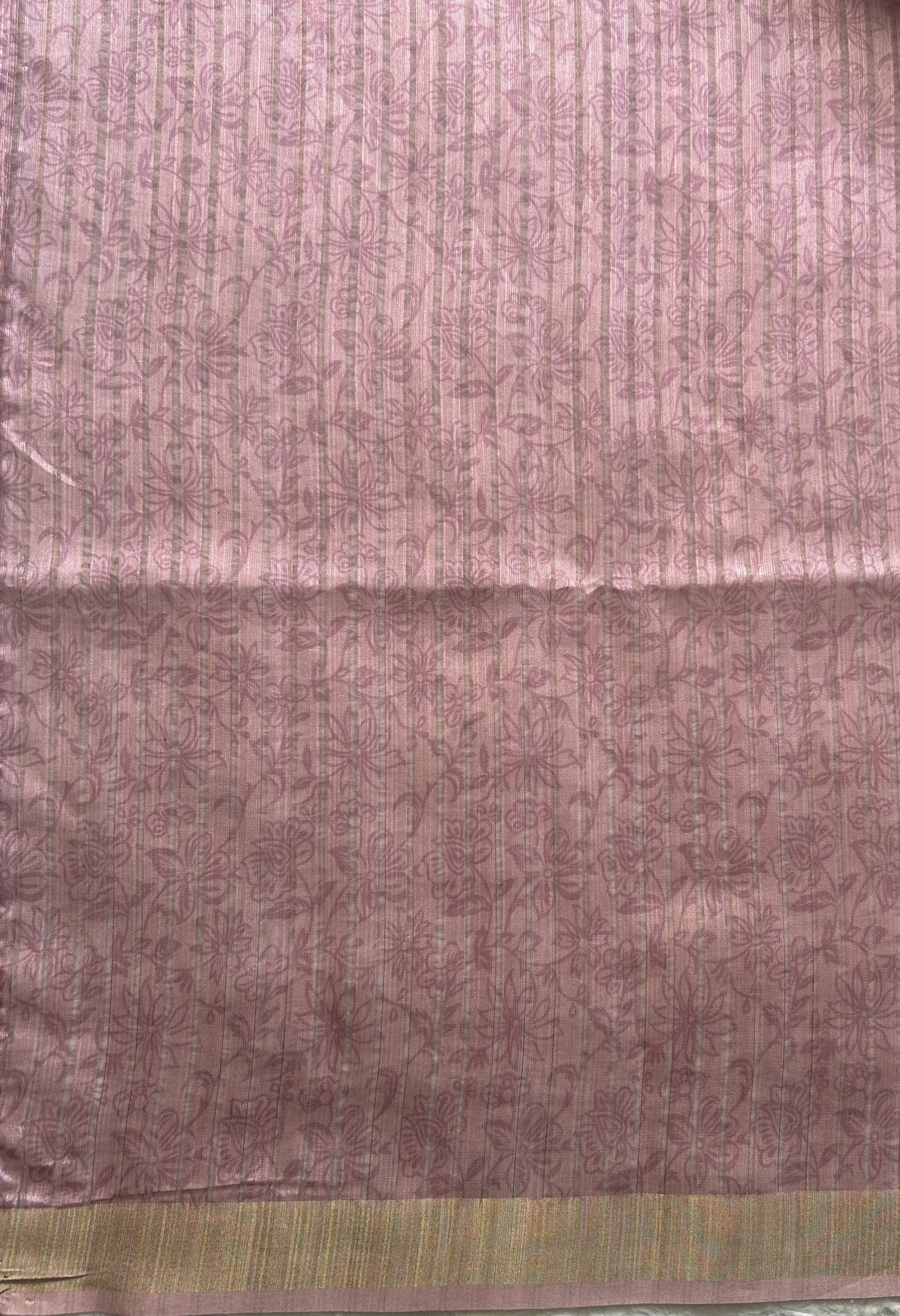 Semi Tussar Saree Baby Pink Colored Elegantly Paired with a Zari Border. - Sampradaya Designer Studio