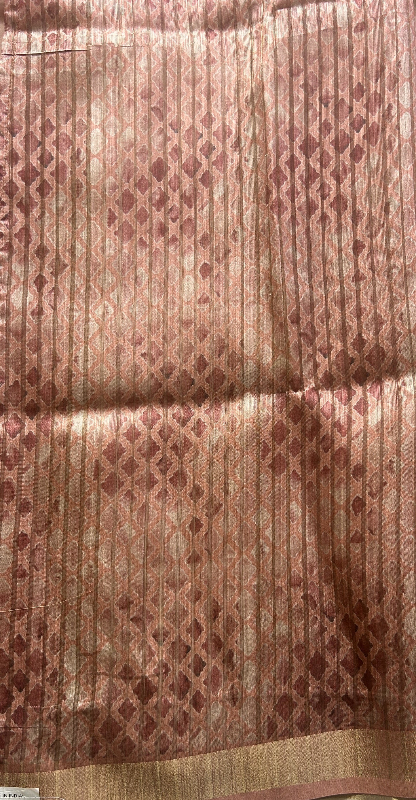 Semi Tussar Saree Potato Cream Colored Elegantly Paired with a Zari Border. - Sampradaya Designer Studio