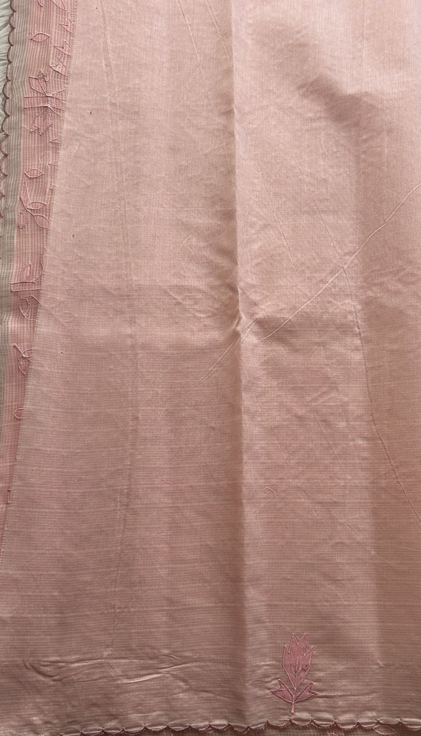 Silk kota Saree Gray colored Elegantly Paired with a Scallop Border. - Sampradaya Designer Studio