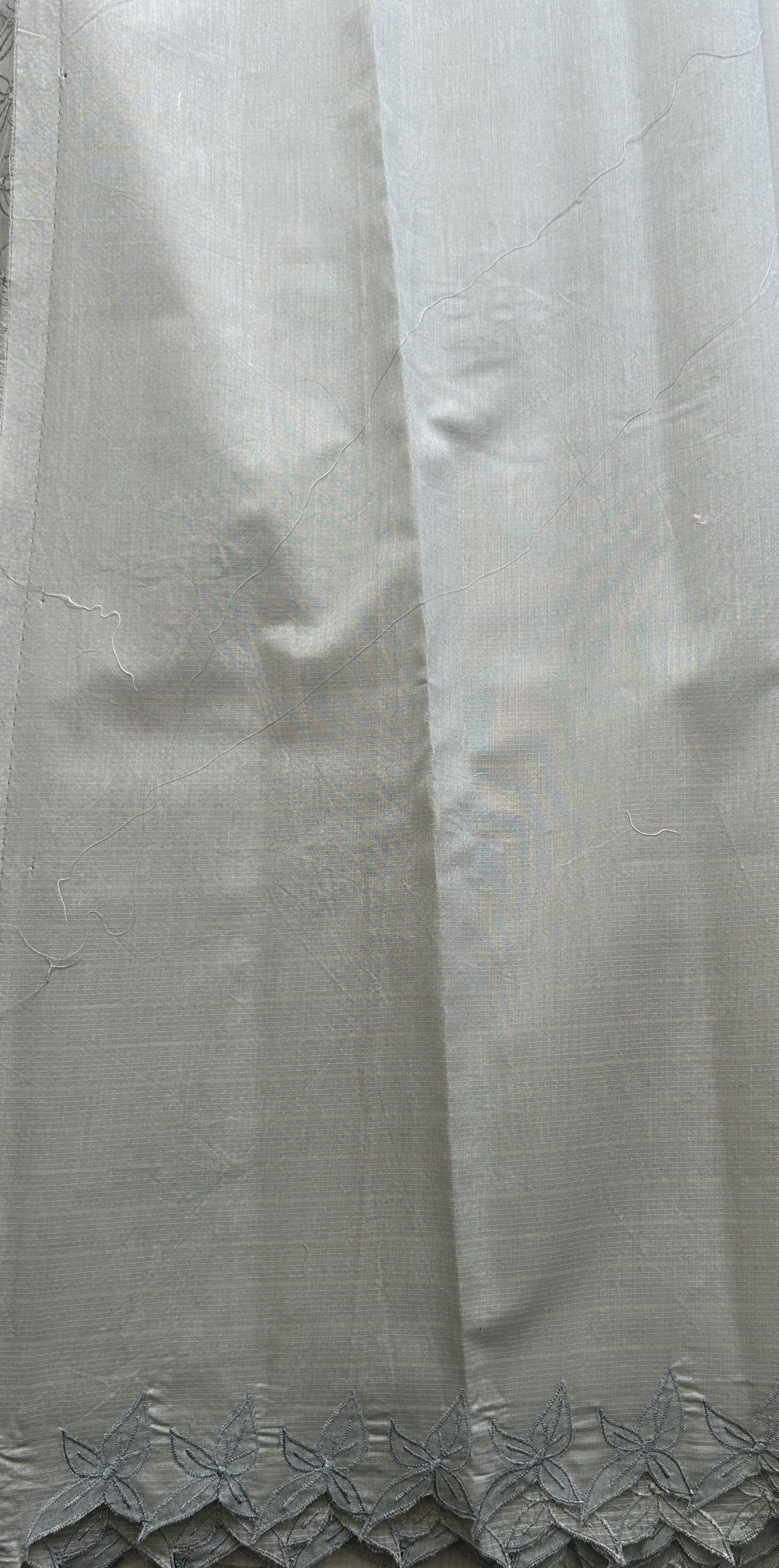 Silk kota Saree Gray colored Complemented with a Applique Border. - Sampradaya Designer Studio